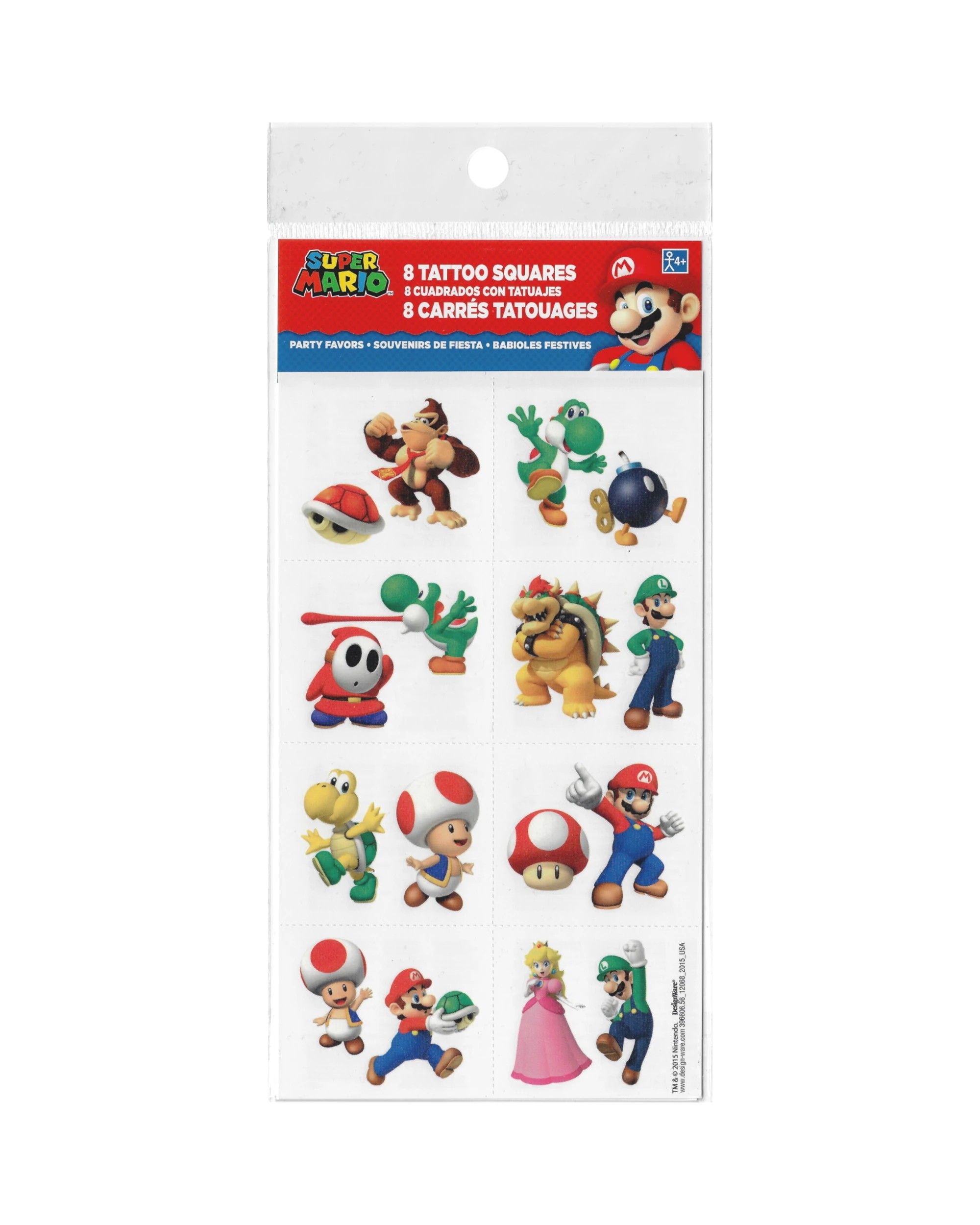 1 Amscan Super Mario Bros. Tattoos 1 Sheet, 1 of 1