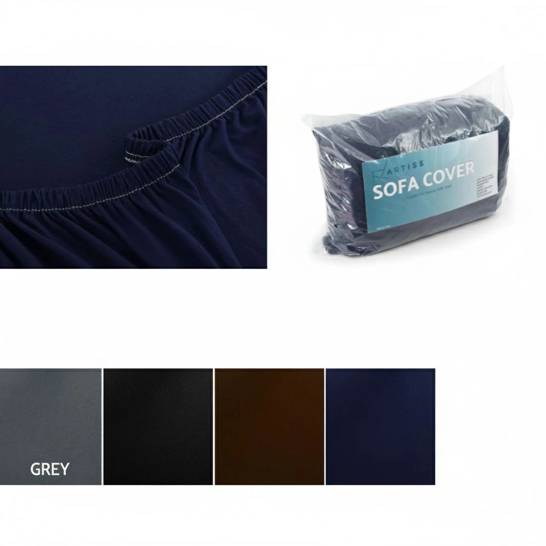 5 Artiss Sofa Cover Couch Covers 3 Seater Stretch - Blue, 5 of 7