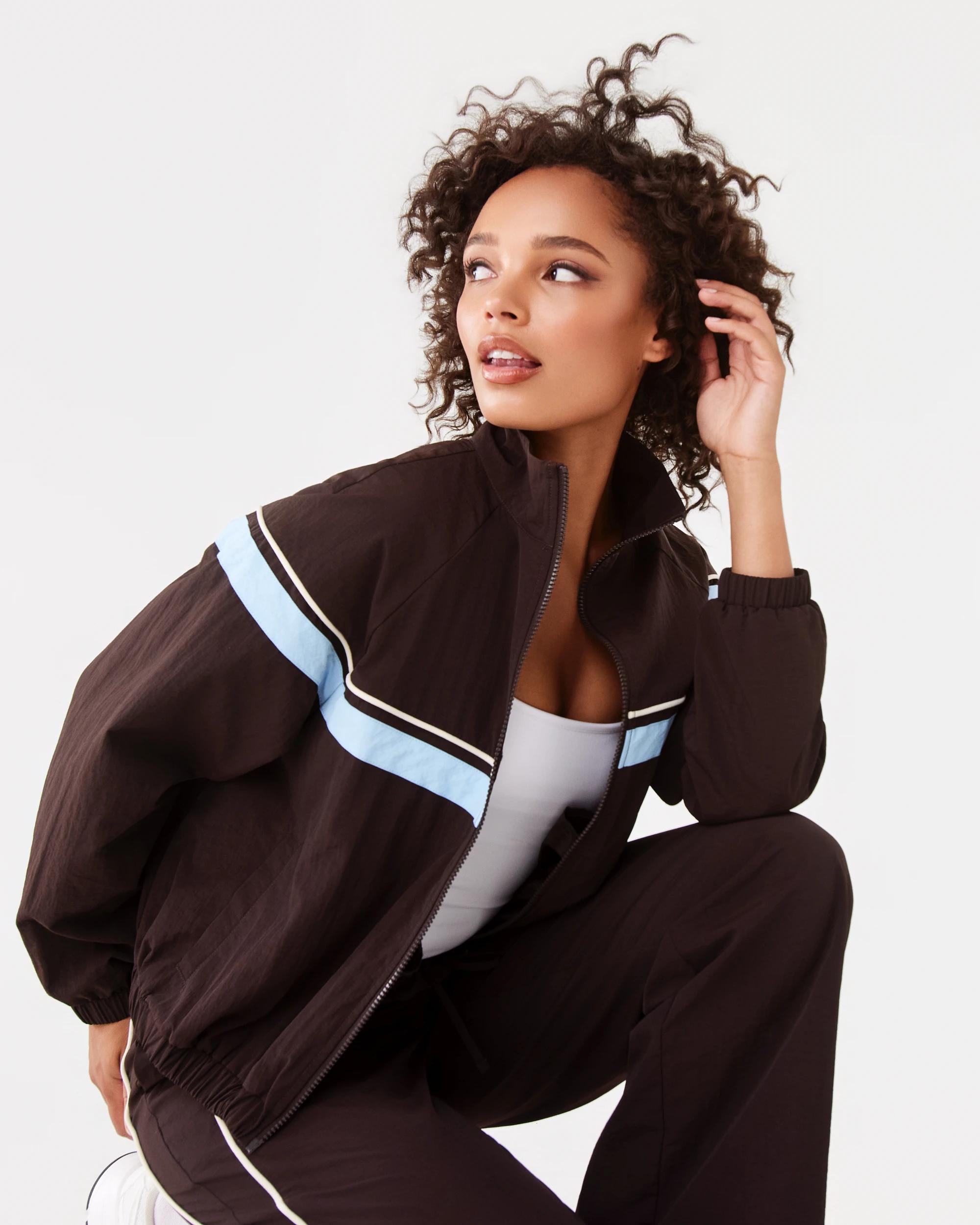 7 Sporty Zip Up Jacket Choc Plum, 7 of 10