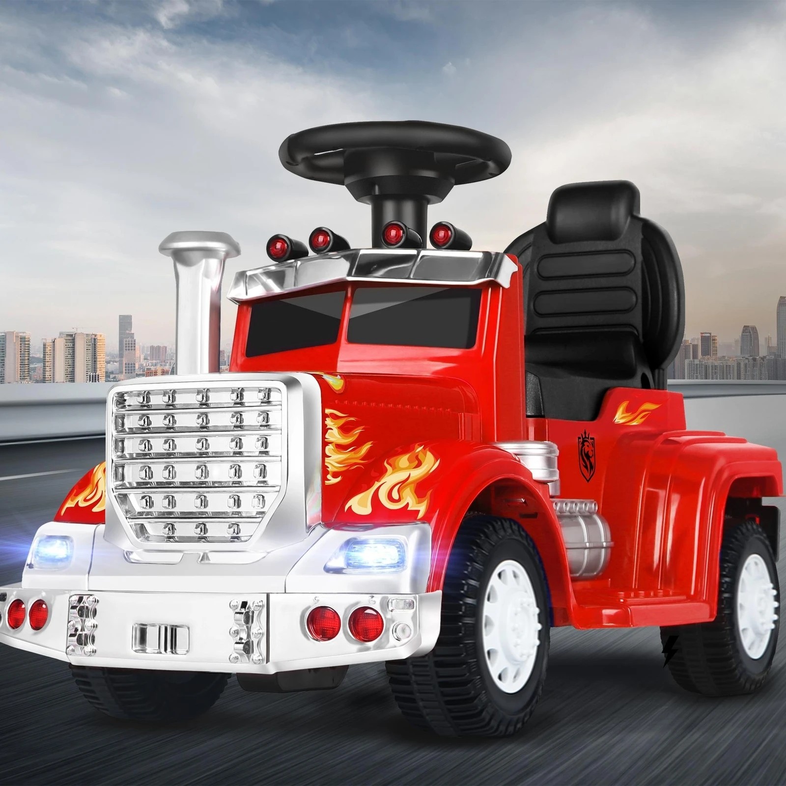 3 Alfordson Kids Ride On Car Electric Toy Truck 25W Motor w/ LED Lights - Red, 3 of 10