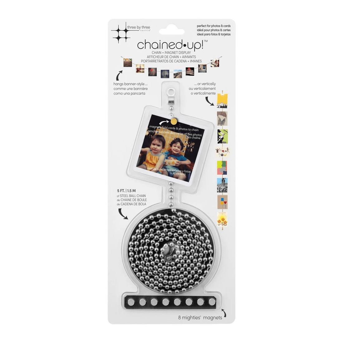 1 Three By Three Chained Up Magnet Display Silver, 1 of 4