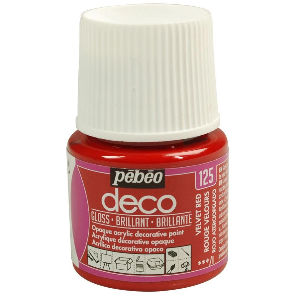 1 Pebeo Deco Acrylic Paint Matte 45mL Velvet Red, 1 of 1
