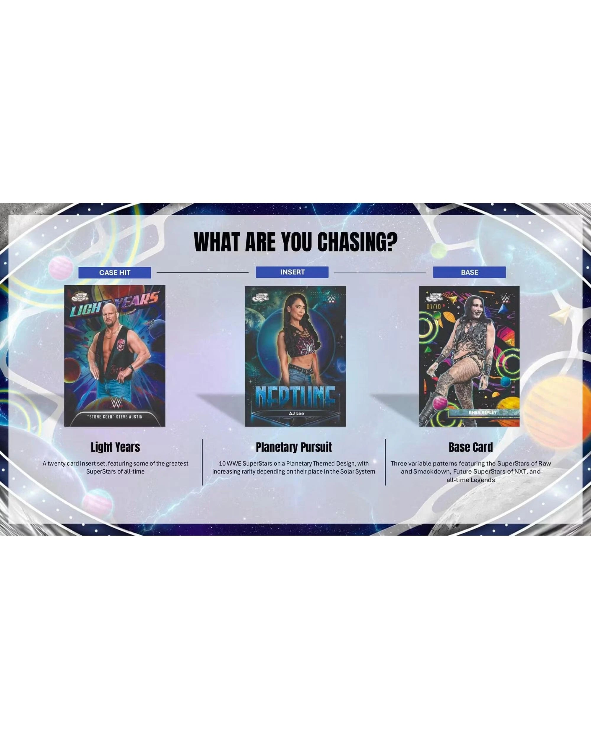 5 Topps 2026 Cosmic Chrome WWE Wrestling Hobby Pack, 5 of 9