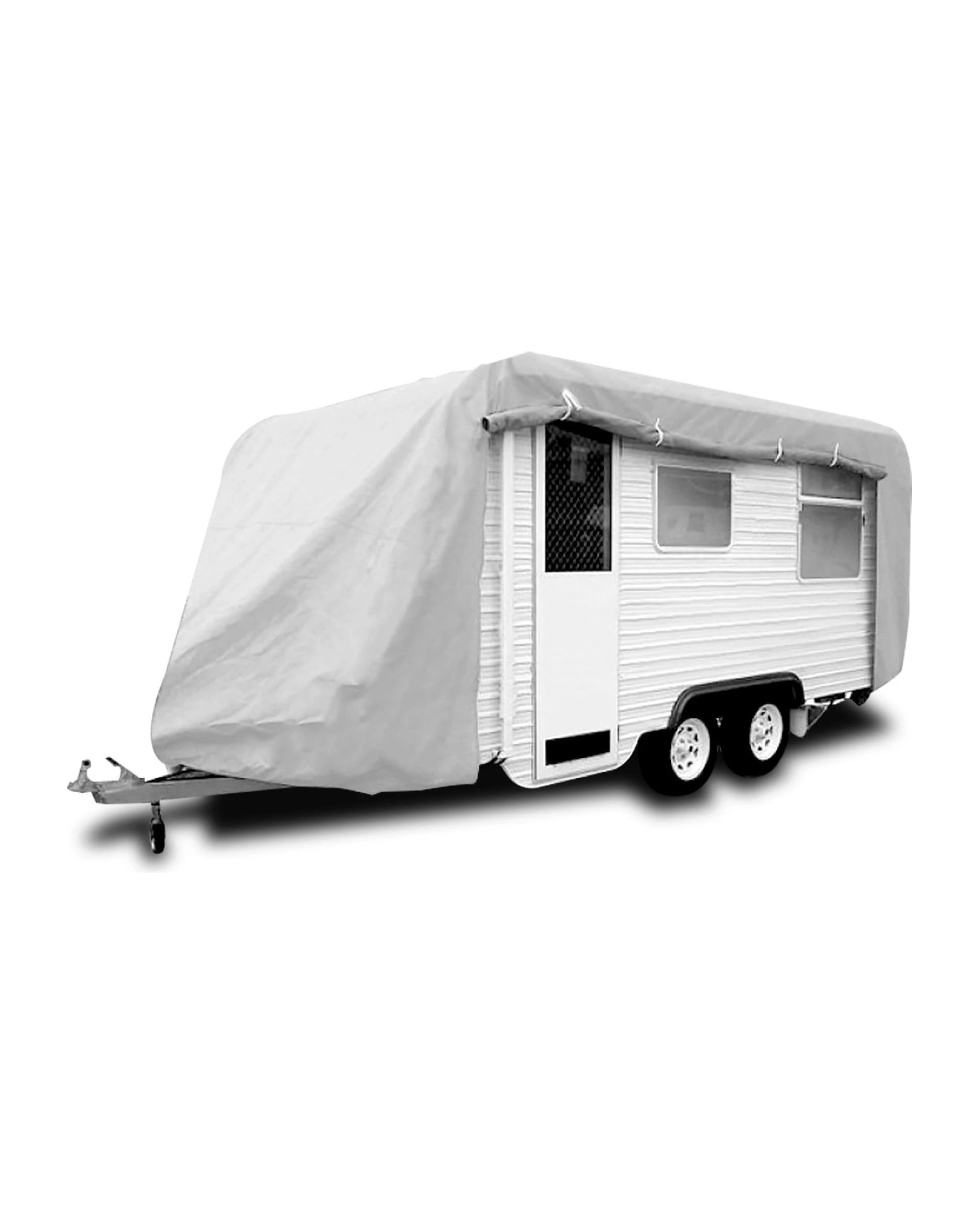 1 Wallaroo 16ft 17ft 18ft 19ft Caravan Cover With Side Zip Campervan - Silver, 1 of 6