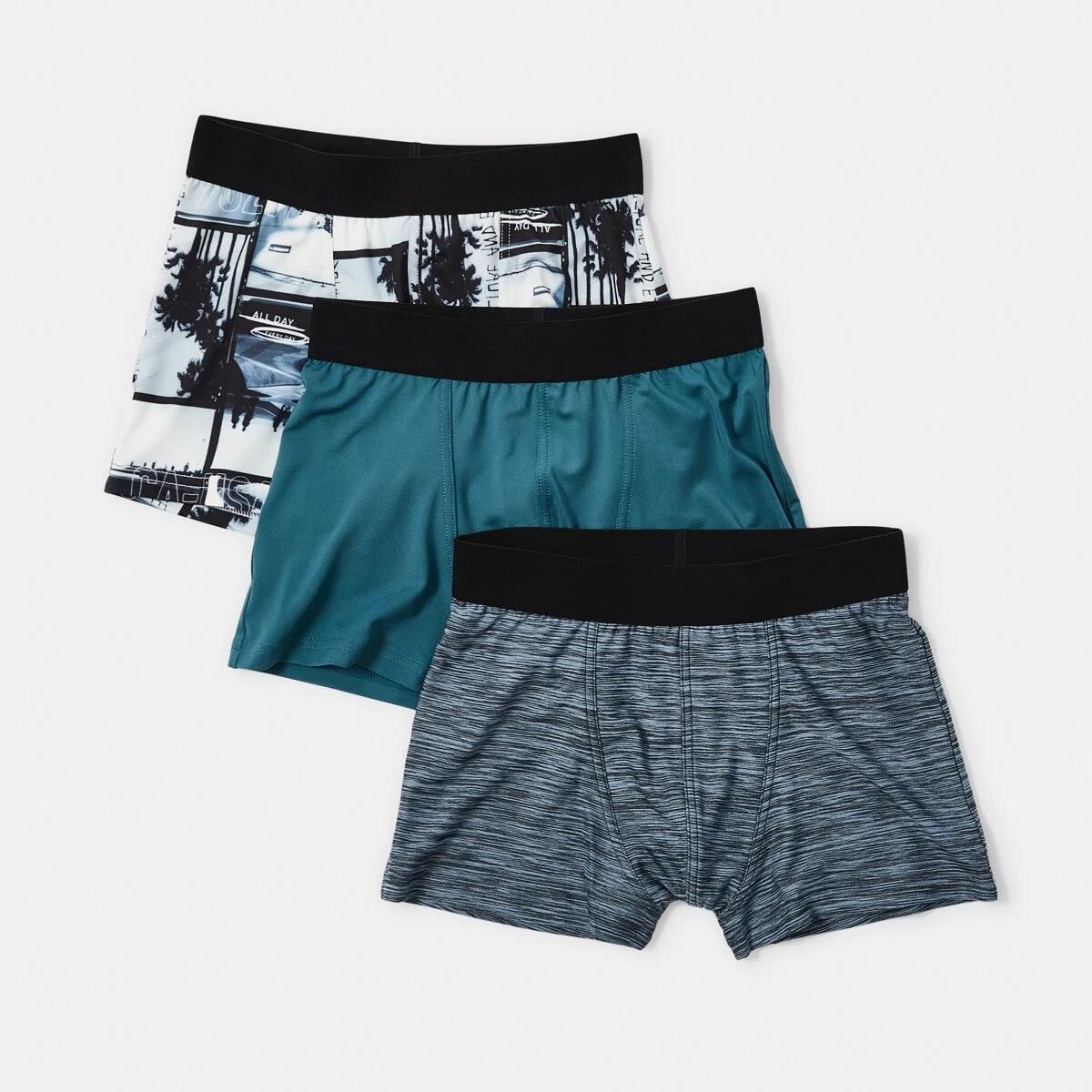 1 3 Pack Microfibre Trunks TEAL SKATE, 1 of 8