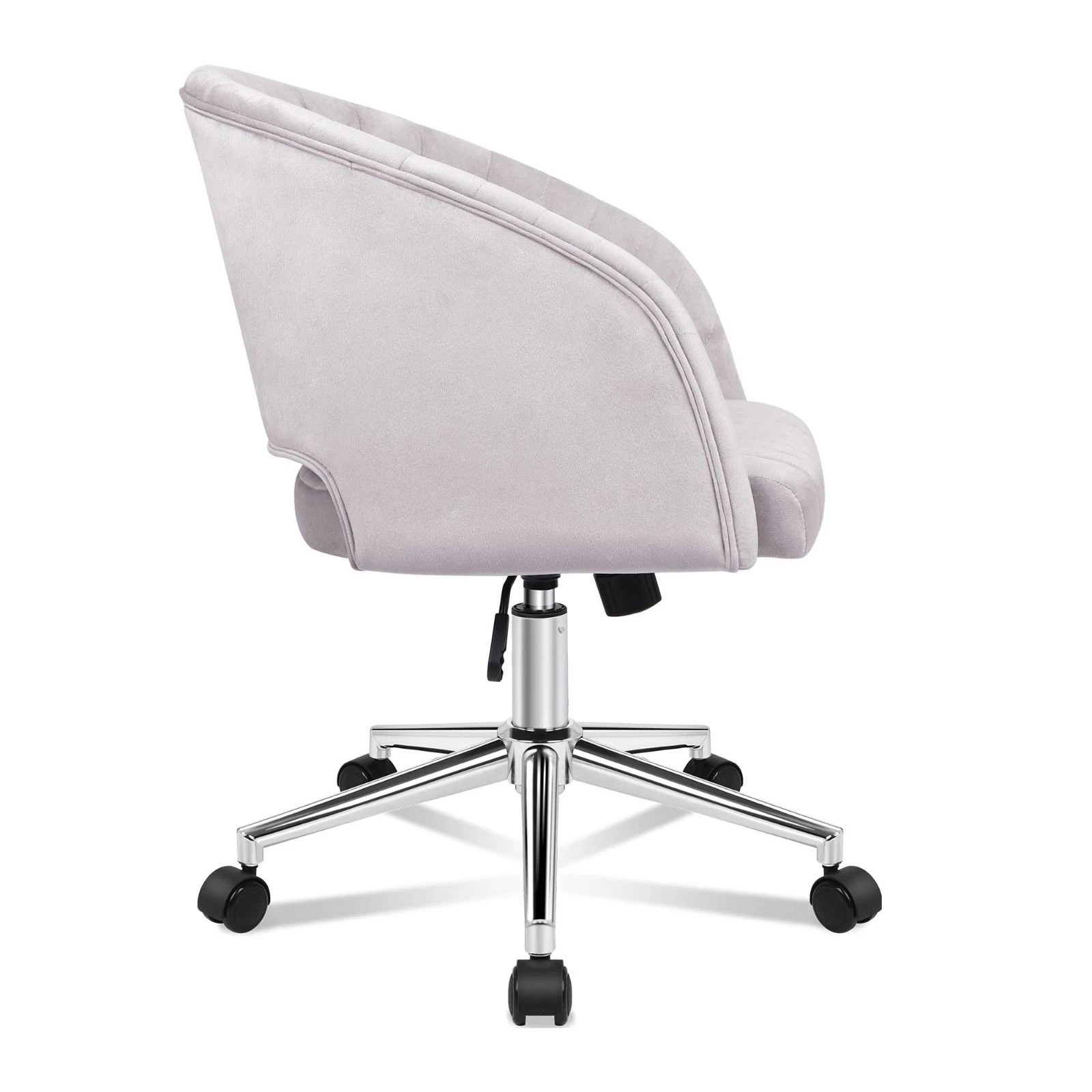 6 Alfordson Velvet Office Chair Swivel Armchair Work Seat Adult Kids - Grey, 6 of 9