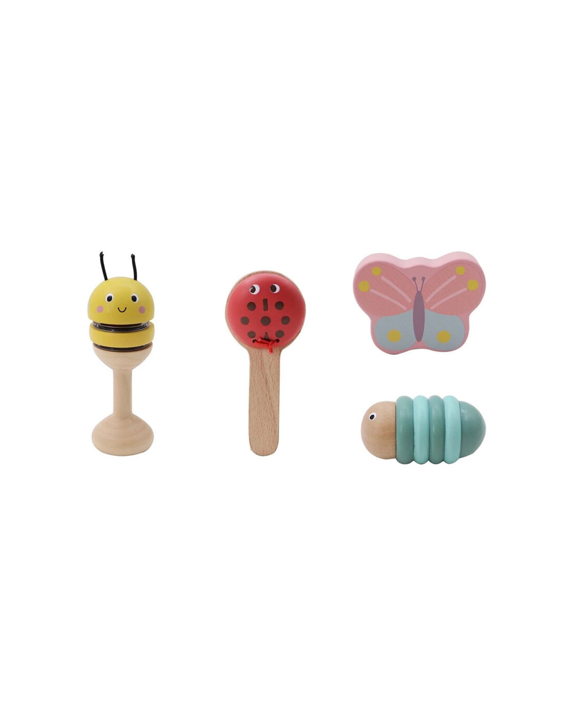 1 Kaper Kidz 4pc Wooden Spring Insect Music Set Kids Toy - Multi, 1 of 6