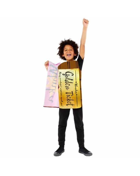 Golden Ticket Wonka Bar Kids Kids Costume Size S/M