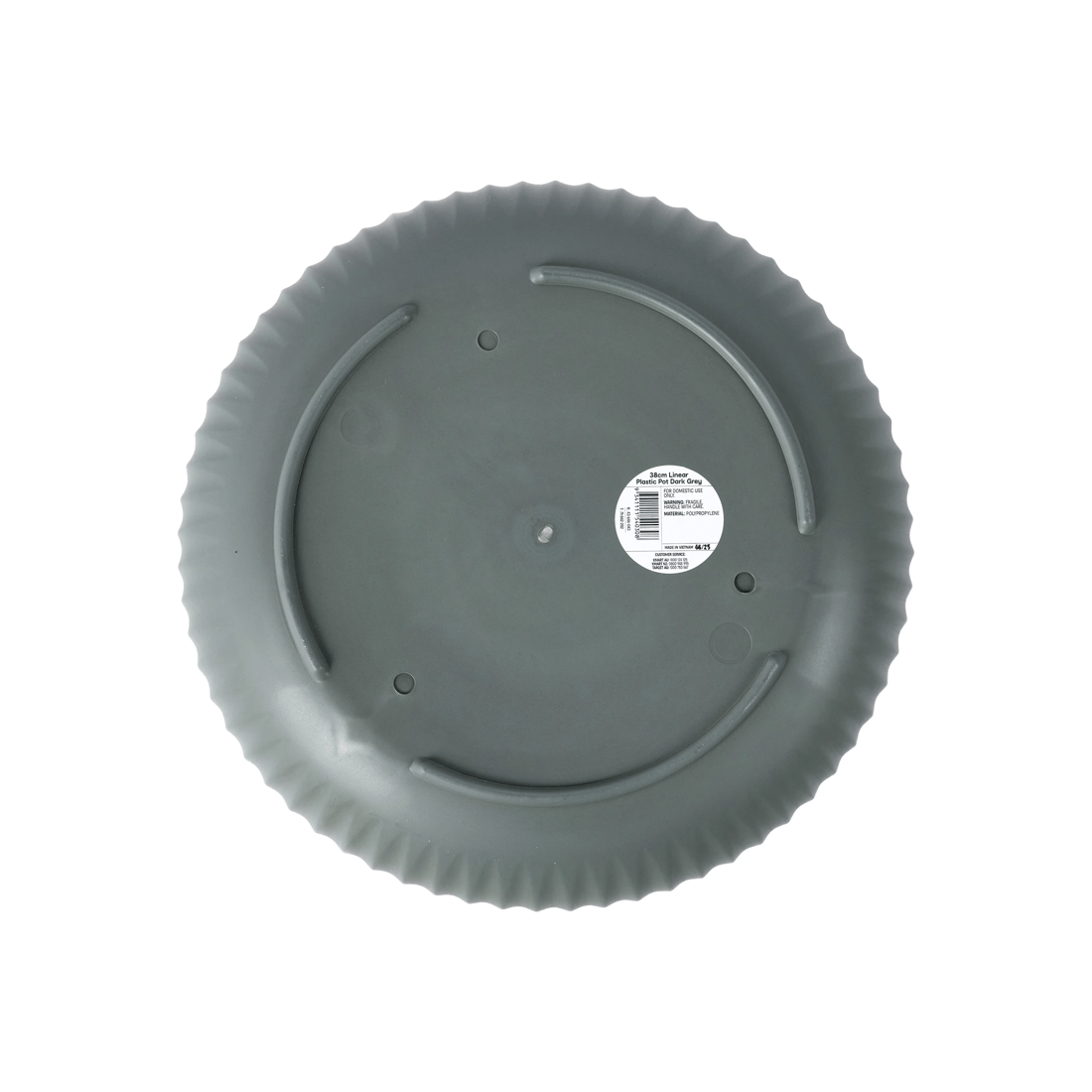 3 38cm Linear Plastic Pot - Dark Grey, 3 of 3