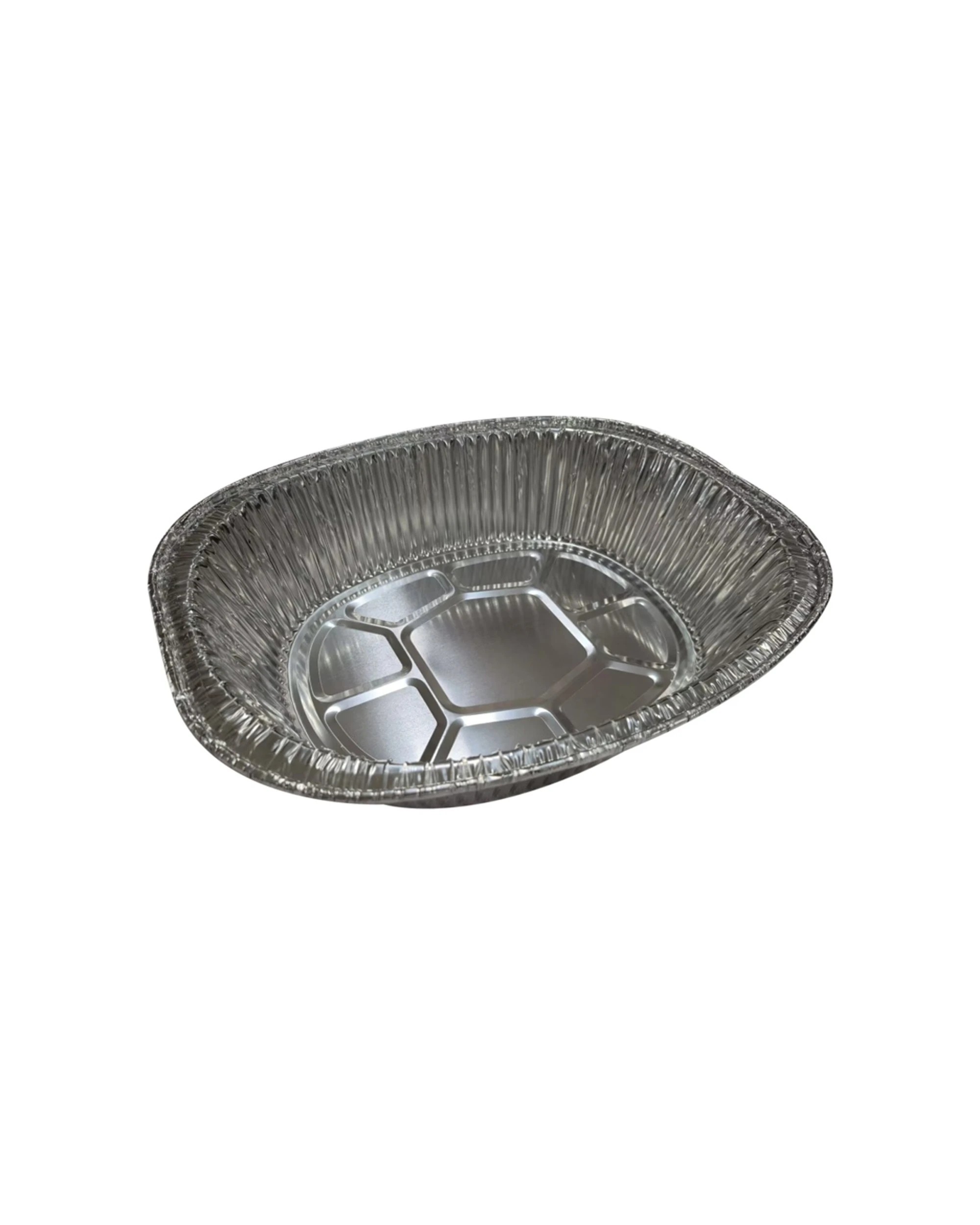 1 Partyware 2pc Single Use Foil Tray Set Oval 350x280x80mm - Silver, 1 of 1
