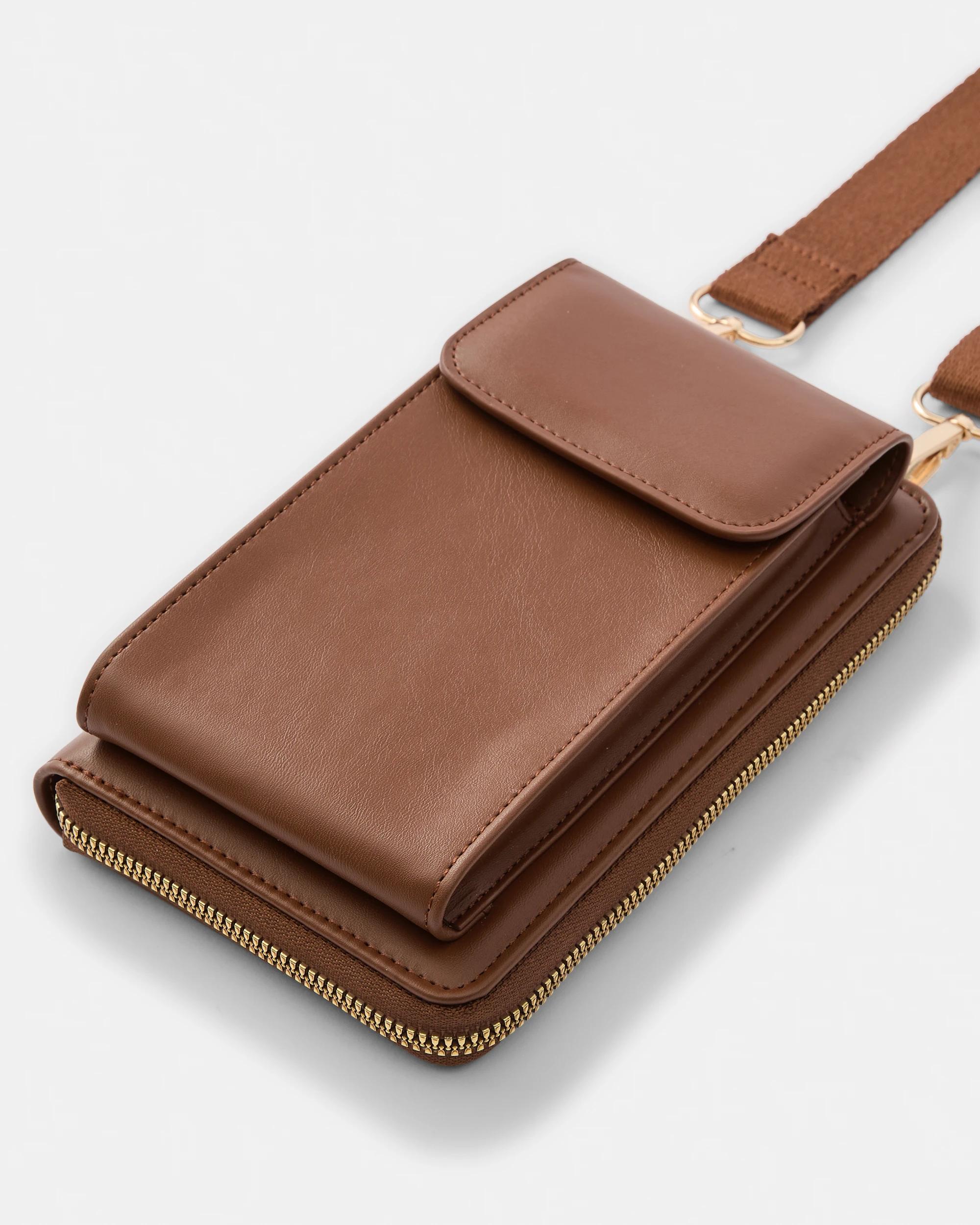 3 Crossbody Phone Wallet Bag Rich Tan, 3 of 6