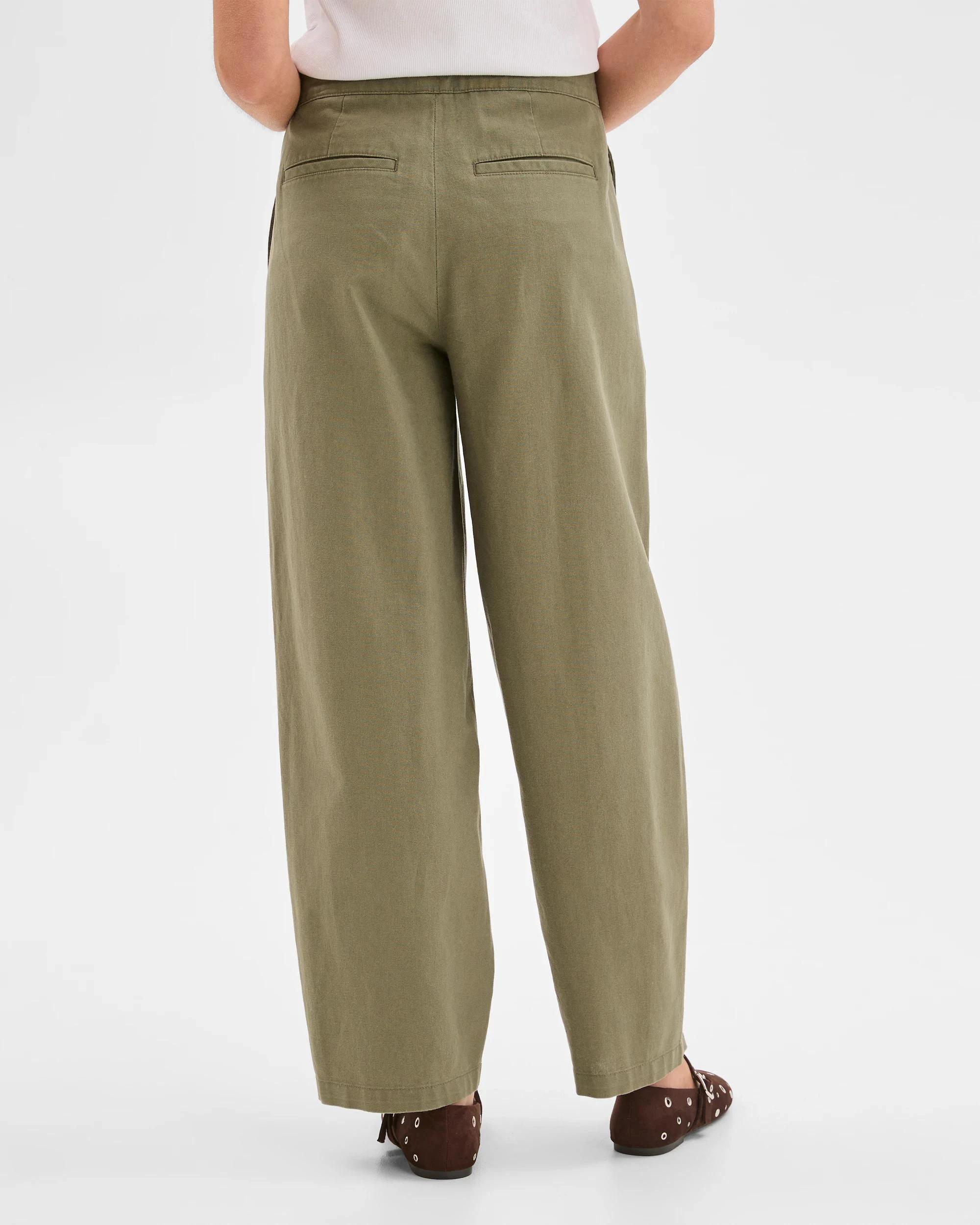 4 Target Petites Petites Australian Cotton Blend Soft Barrel Leg Pants DUSTY OLIVE, 4 of 6