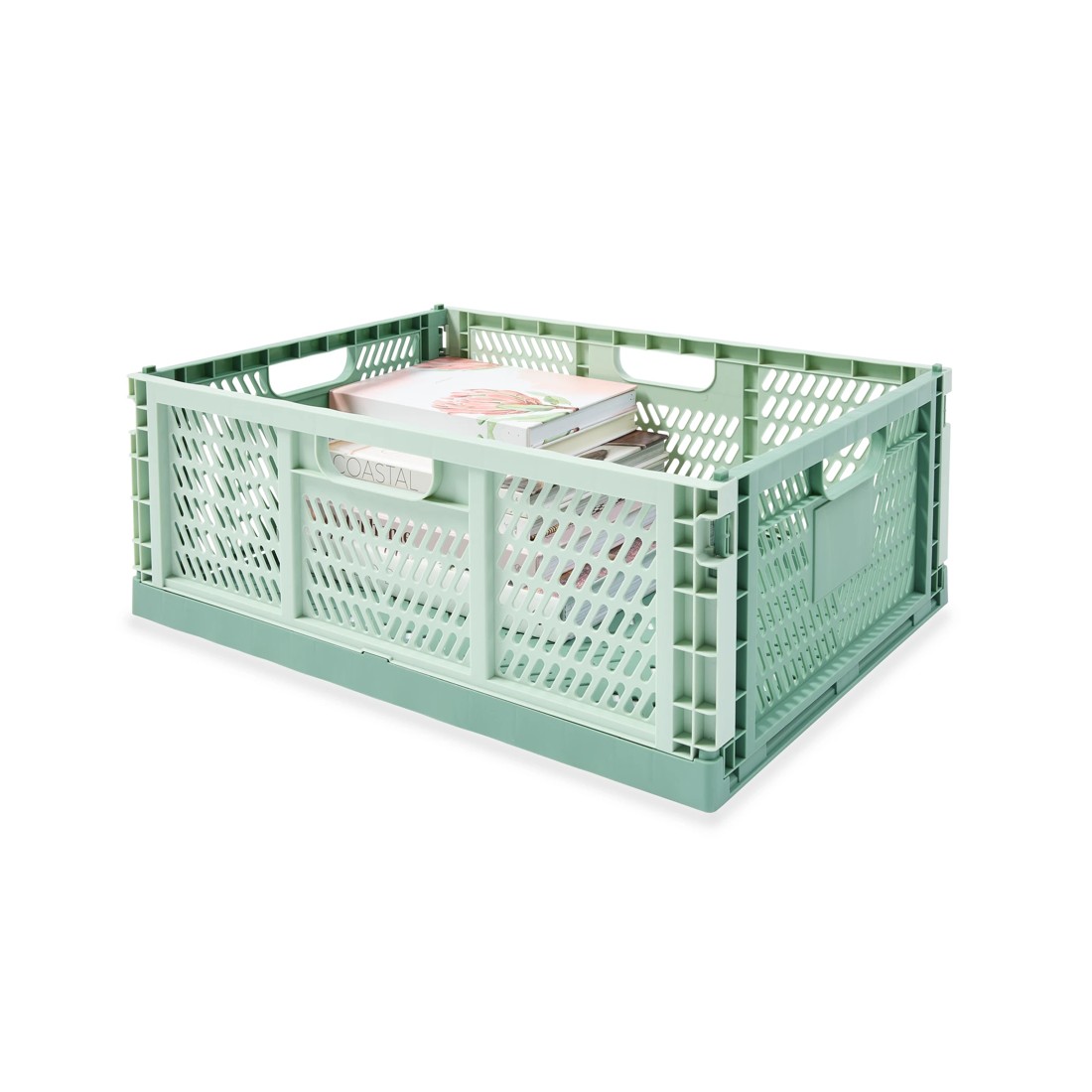 1 30L Collapsible Crate - Large, Green, 1 of 10