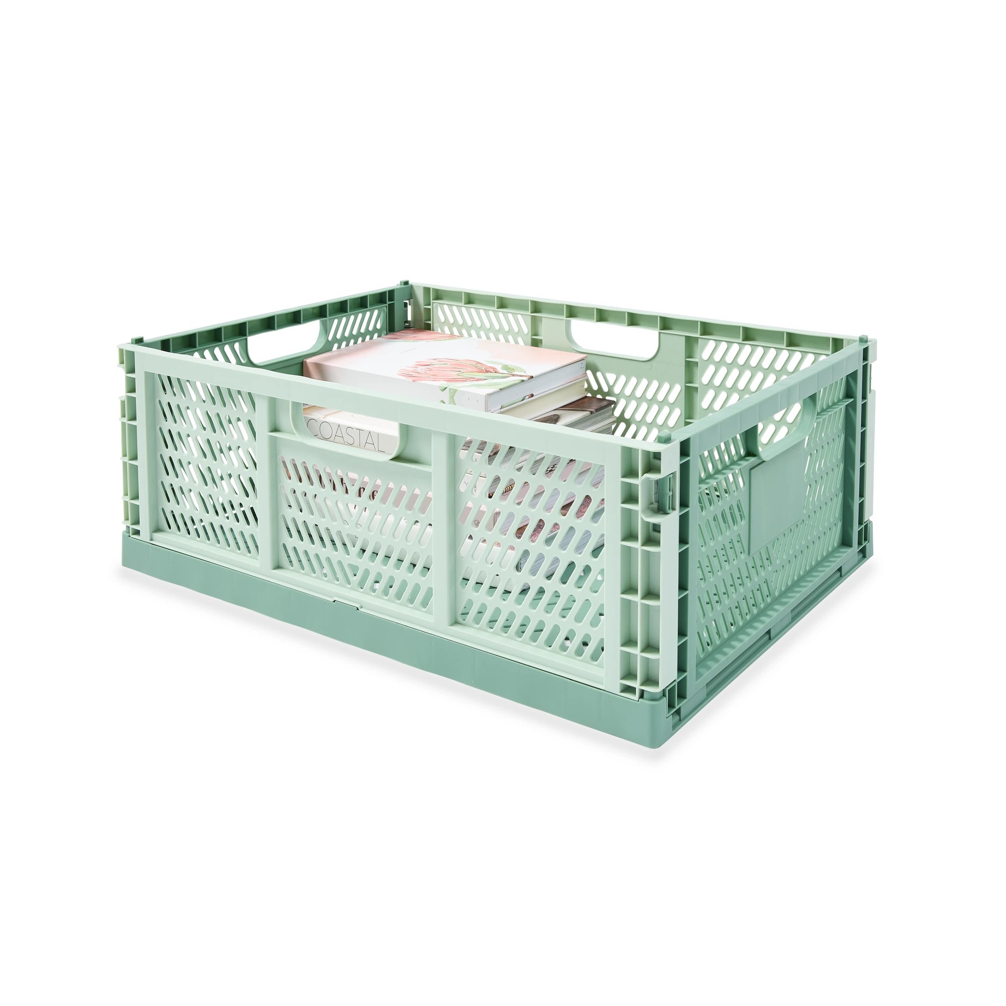 1 30L Collapsible Crate - Large, Green, 1 of 10