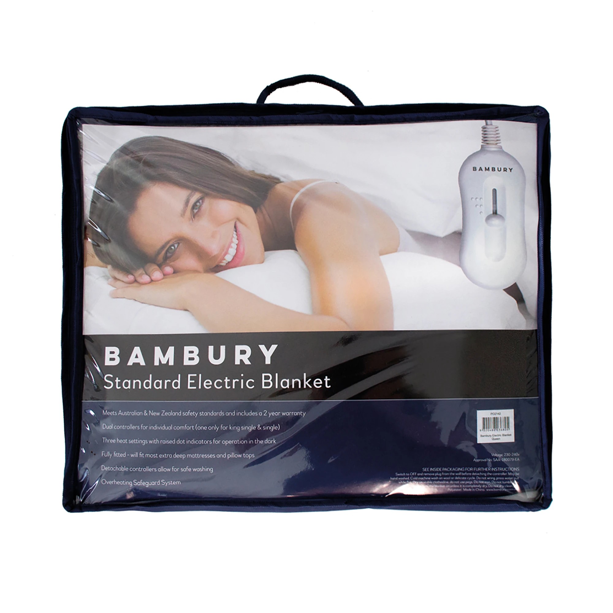 5 Bambury Electric Blanket Fully Fitted 3 heat settings Right hand side controller - Long Single Bed - White, 5 of 5