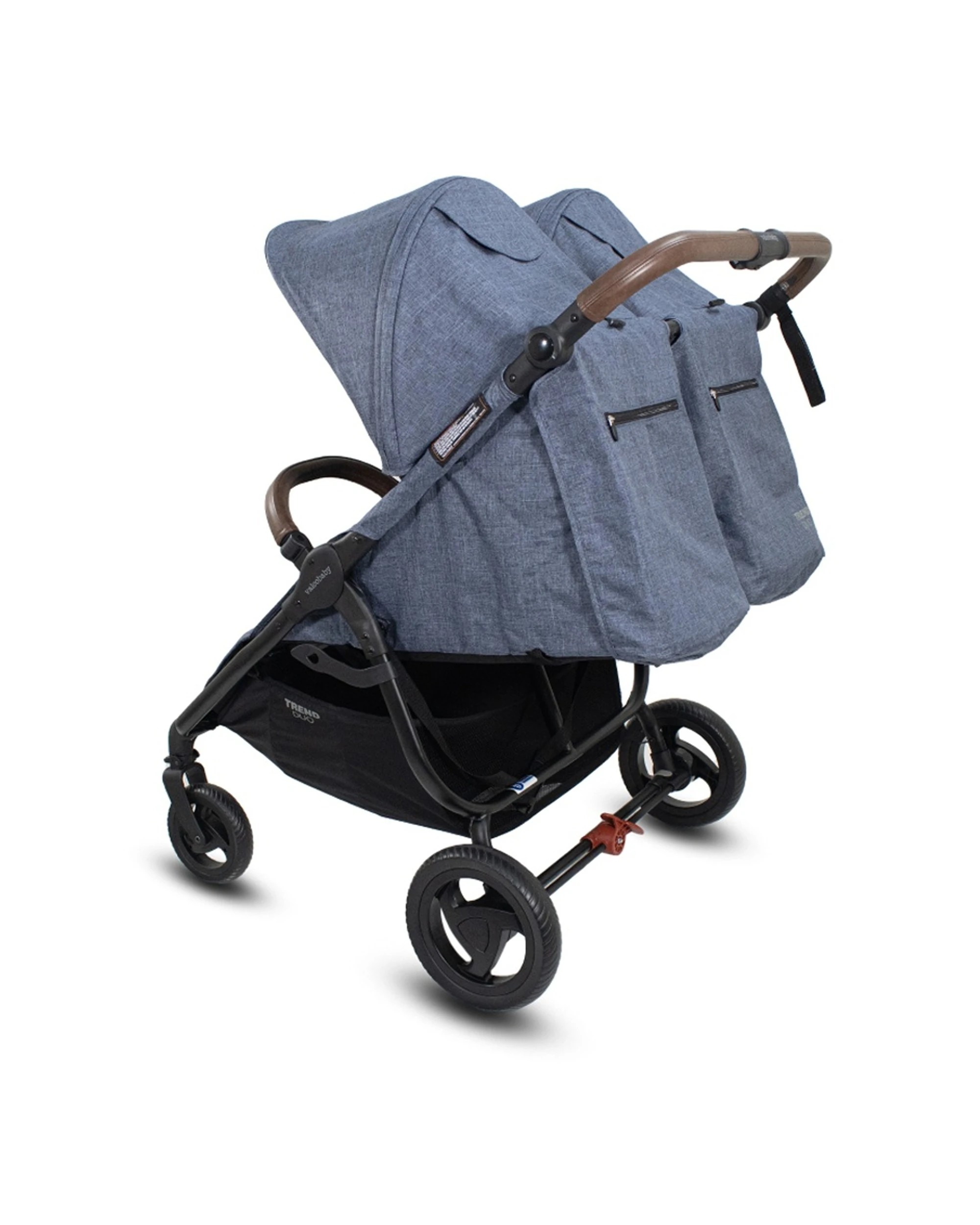 4 ValcoBaby Trend Duo Double Pram Lightweight One-Hand Fold Stroller Recline - Blue, 4 of 5