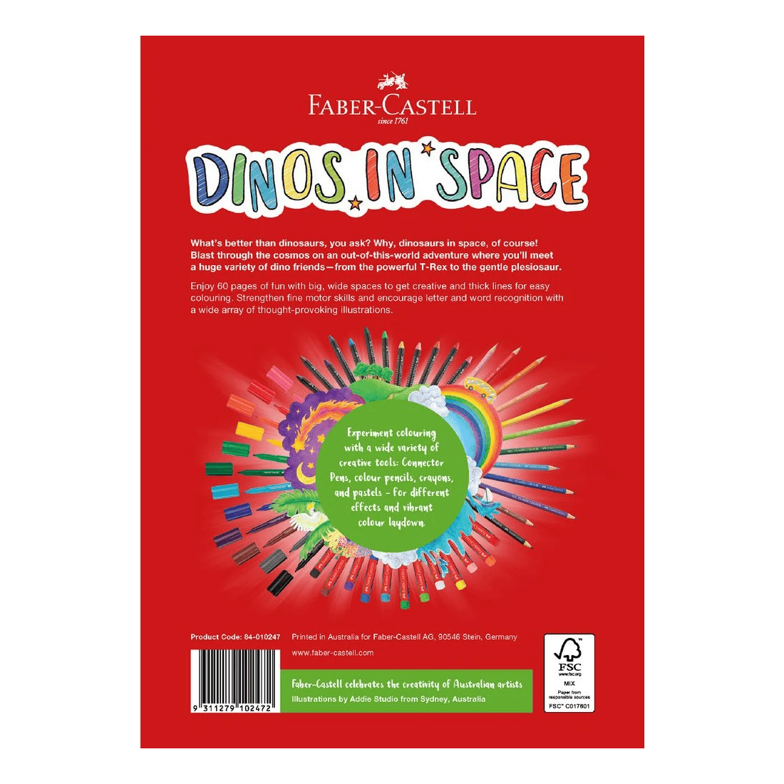 Faber-Castell Dinos in Space Colouring Book 60 Pages - Kmart