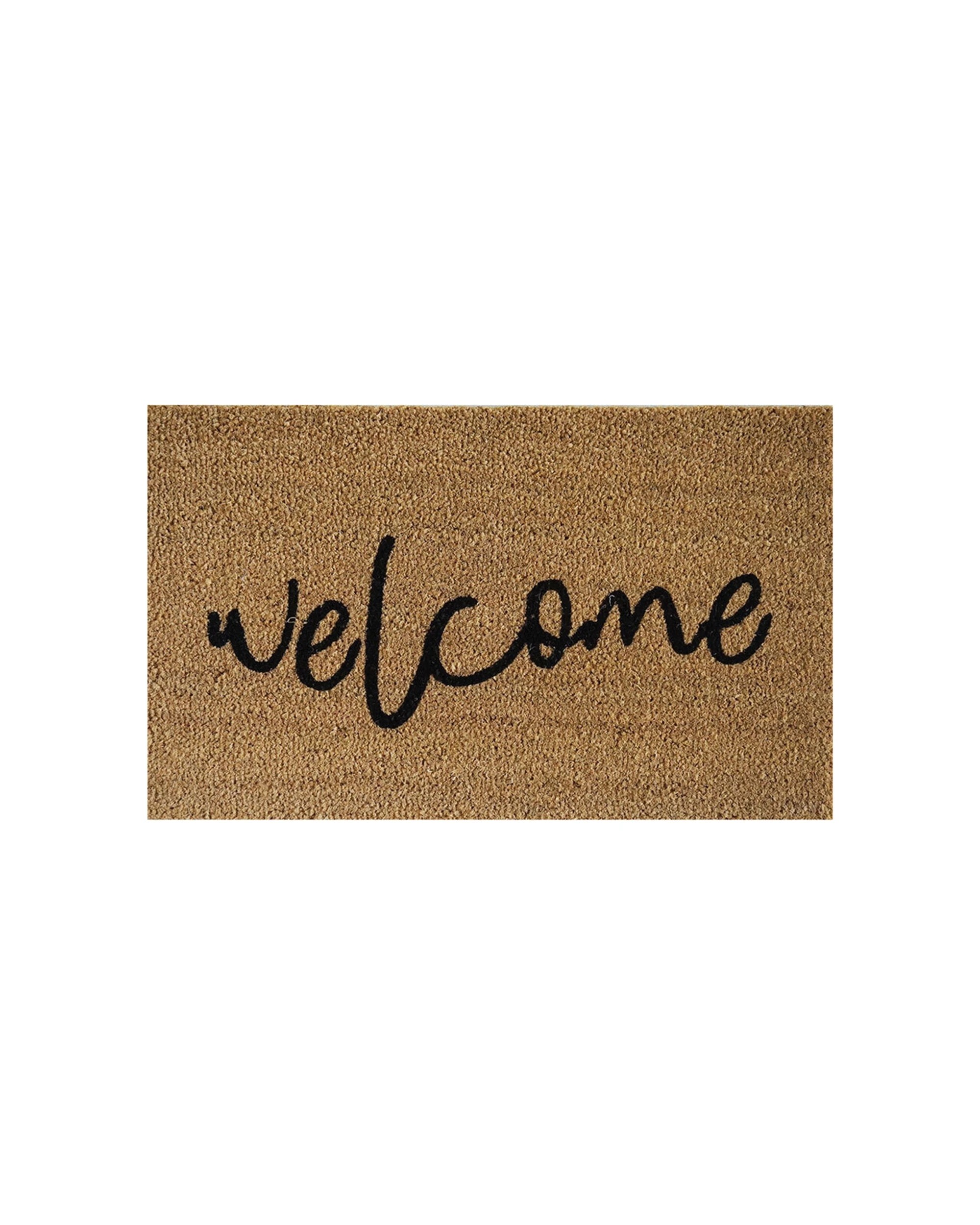 1 Solemate PVC Back Welcome Outdoor Doormat Slimline 45x75cm - Natural, 1 of 4