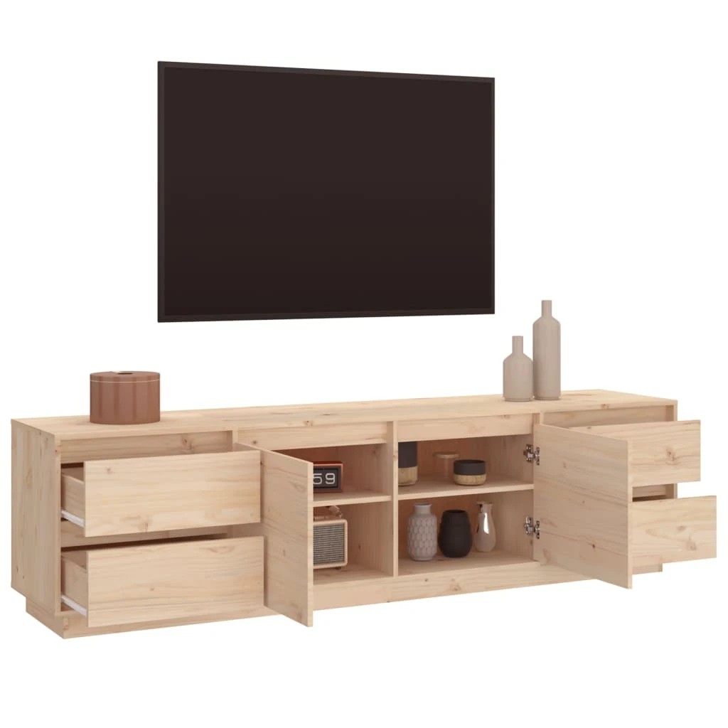 2 vidaXL Tv Cabinet Pine Wood - Brown, 2 of 7