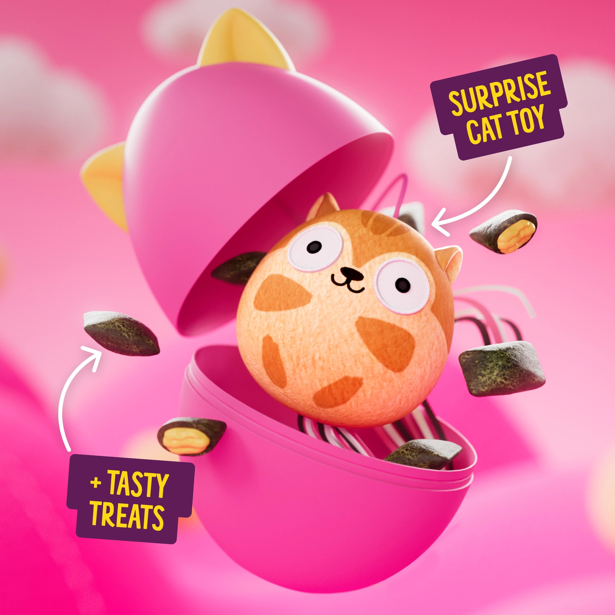 4 BONKERS Surprise Catnip Flavor Cat Treats with Blind Box Cat Toy, 4 of 10