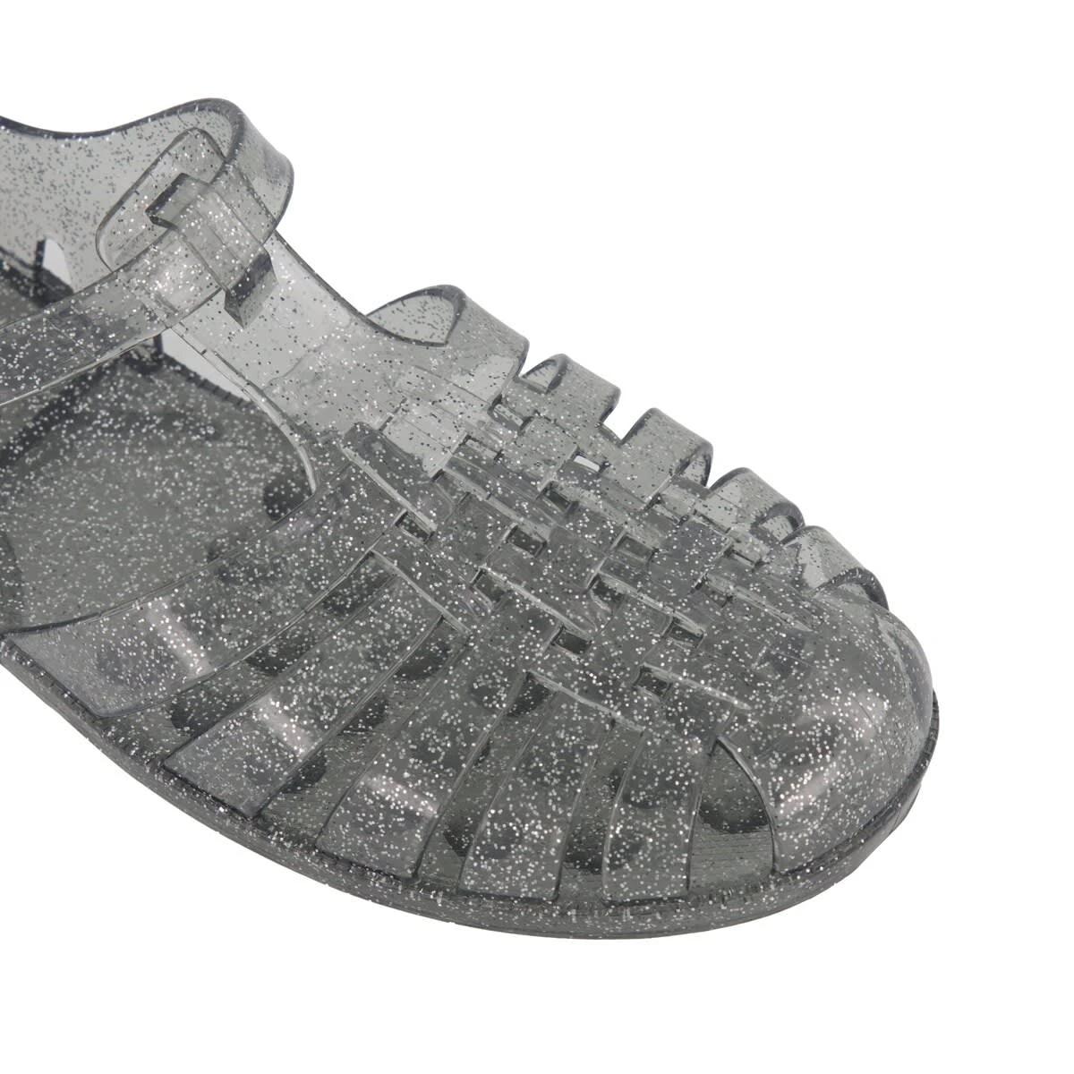 4 Senior Jelly Sandals BLACK GLITTER, 4 of 4