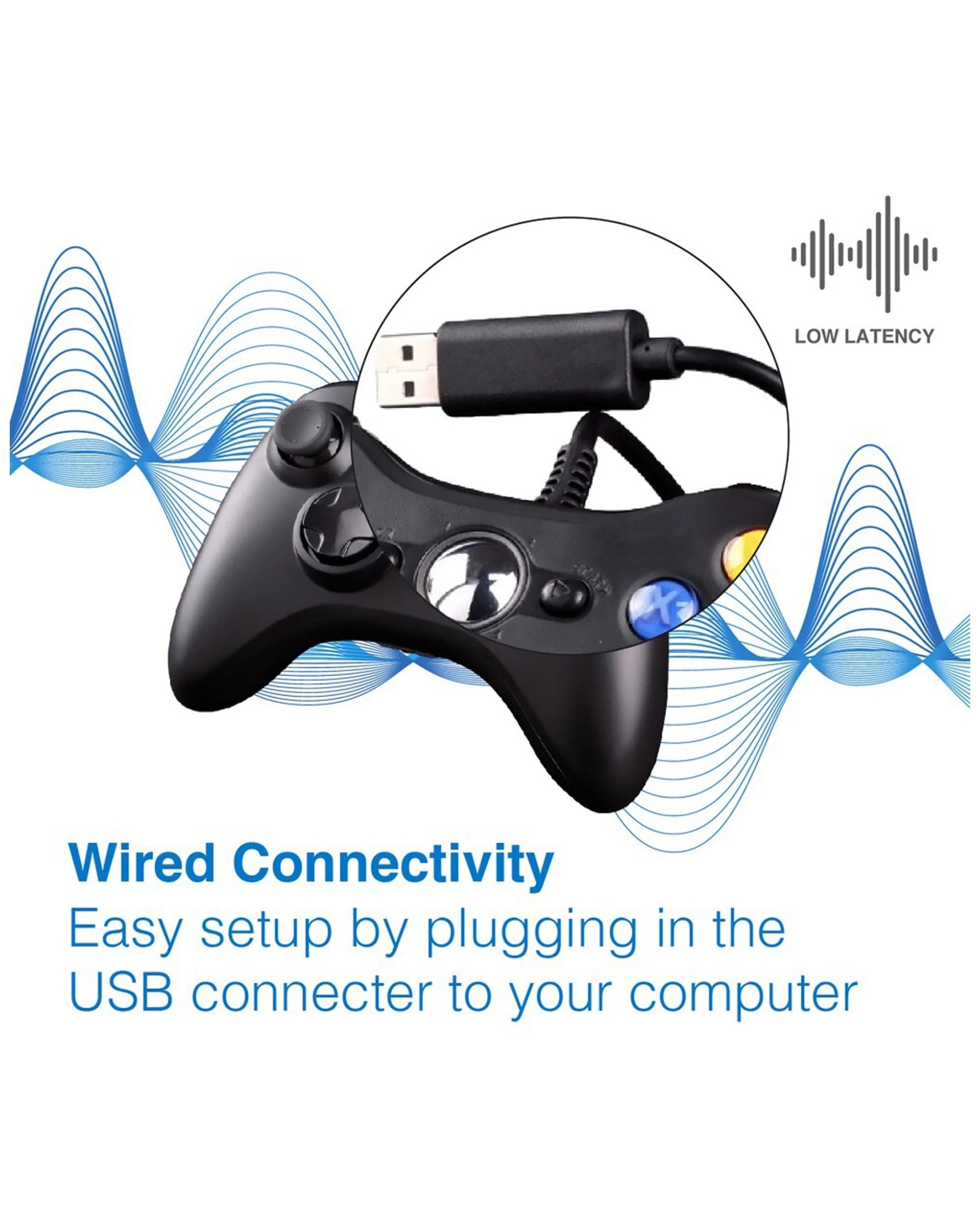 2 Laser Wired Usb-a Gaming Controller 2.5m Cable Black For Pc Computer Laptop, 2 of 8