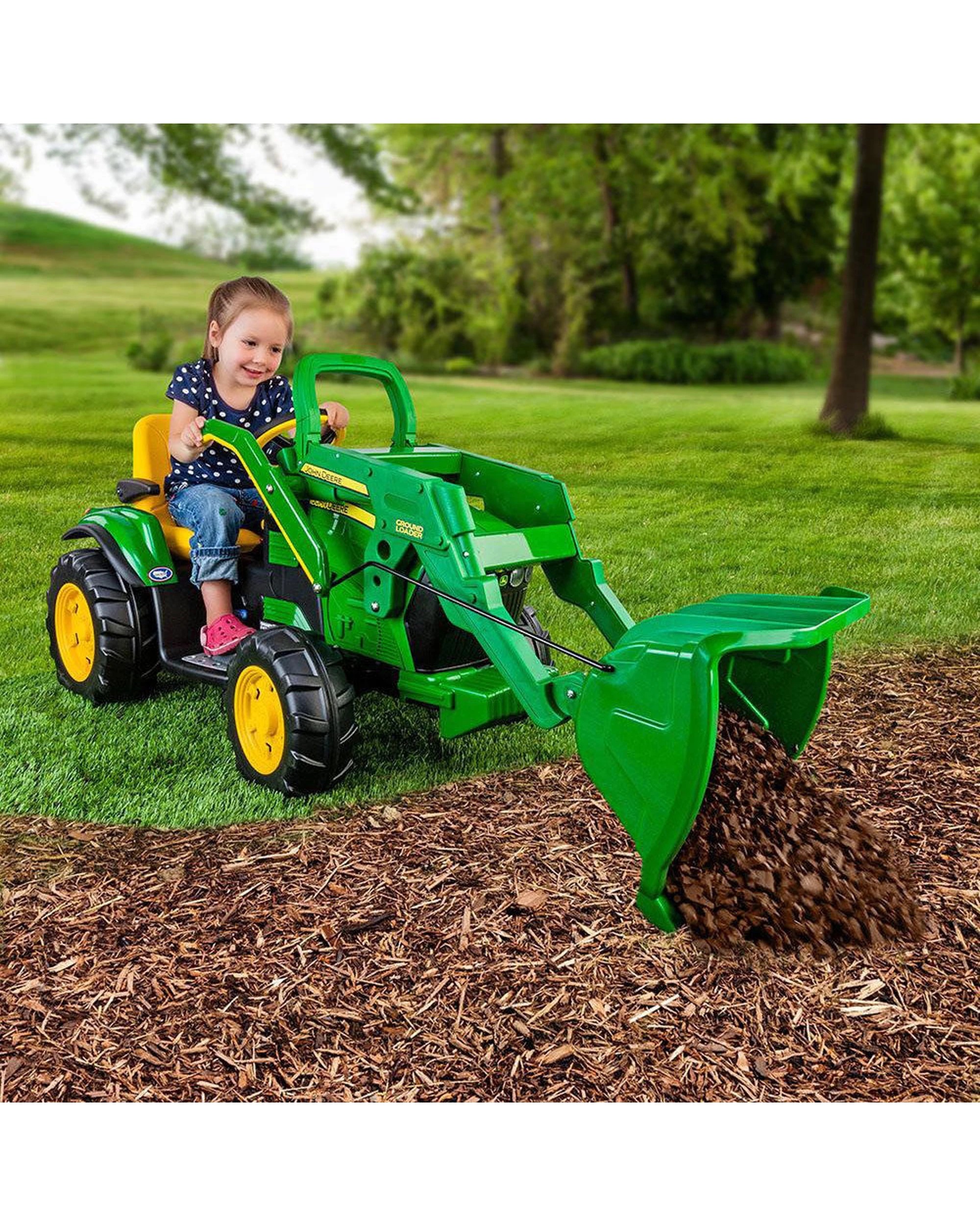 2 John Deere Electric Ride-On Tractor With Working Front Loader And Adjustable Seat - Green, 2 of 7