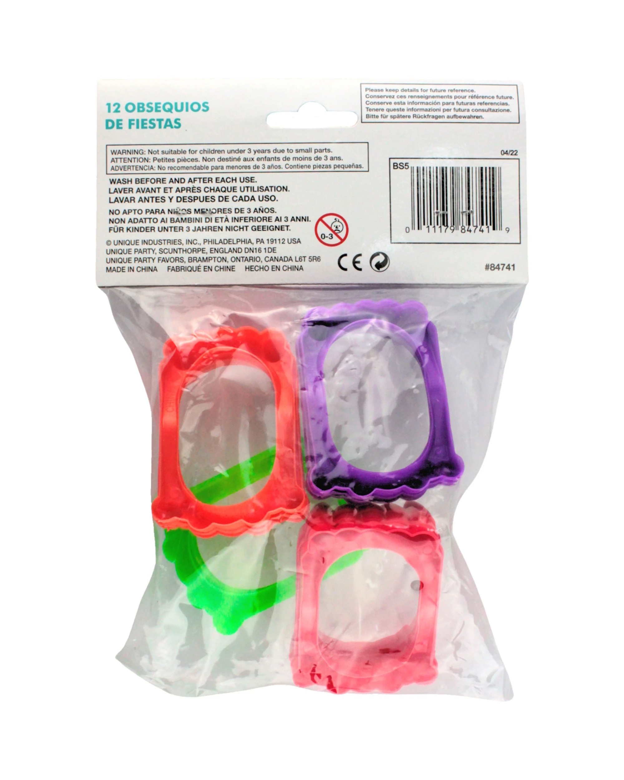 3 Meteor Neon Vampire Teeth Pack of 12 - One Size - Multi, 3 of 3
