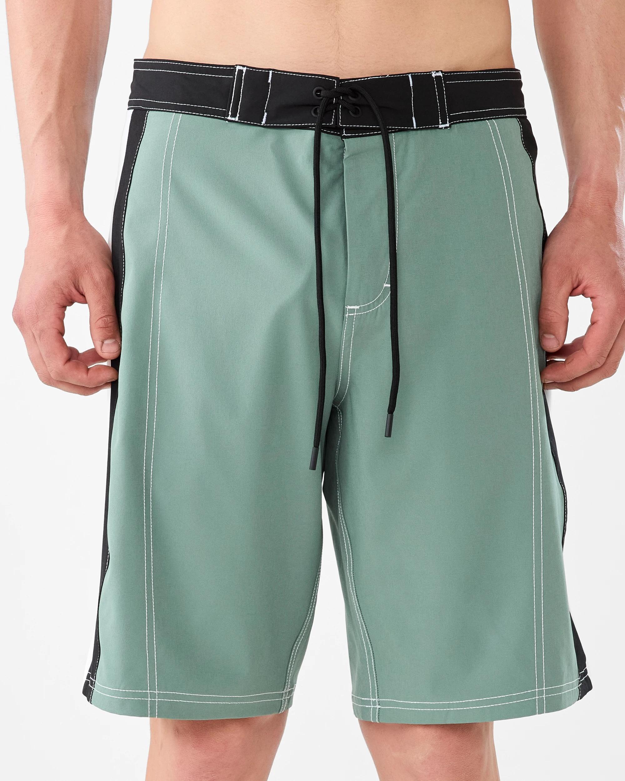 1 Spliced Stretch Swim Boardshorts Grn Agave, 1 of 6