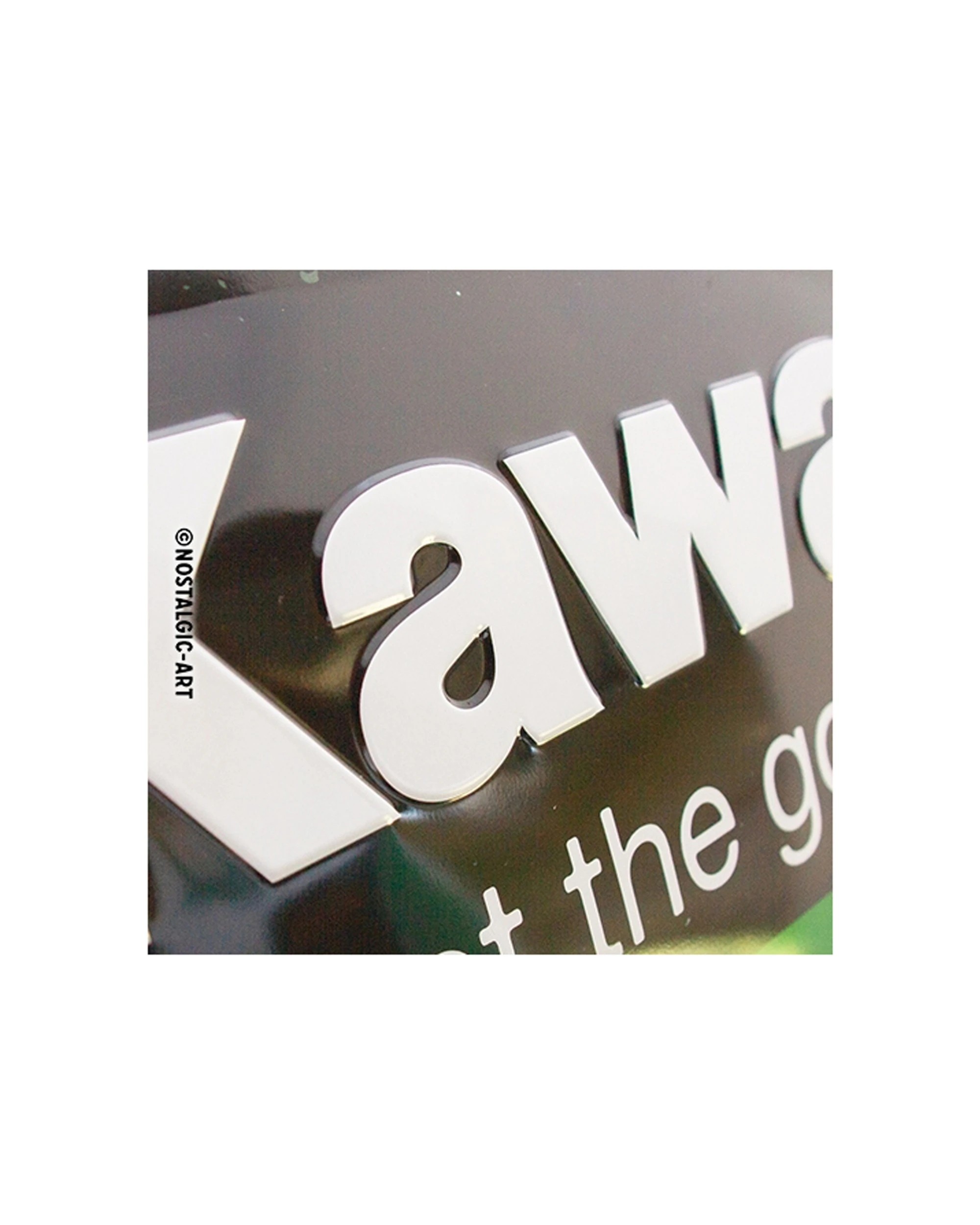 3 Nostalgic-Art 25x50cm Metal Long Sign Plaque - Kawasaki Motorcycles - Green, 3 of 4
