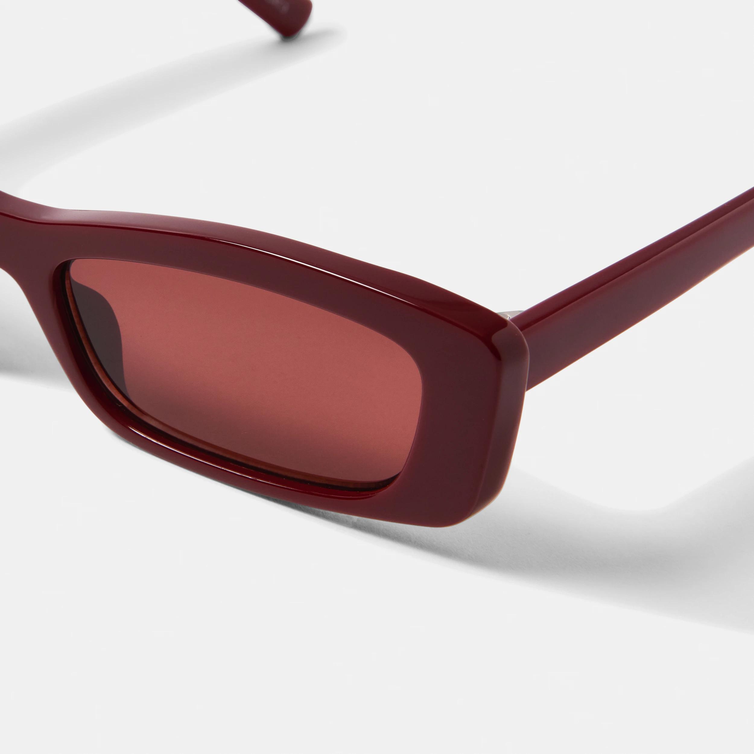 3 Womens Slim Rectangle Sunglasses BURGUNDY CHERRY, 3 of 6