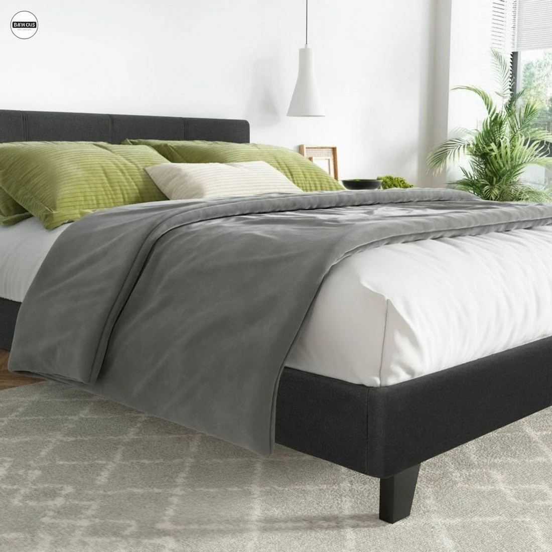 4 Artiss Bed Frame Queen Size Charcoal NEO - Charcoal, 4 of 5