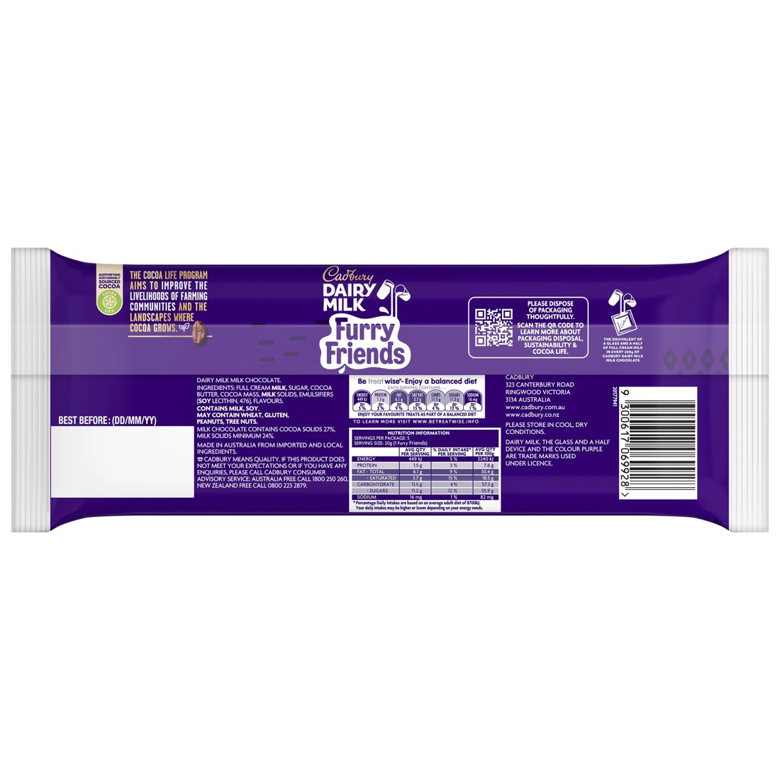 8 5 Piece Cadbury Dairy Milk Furry Friends Milk Chocolate 100g, 8 of 8