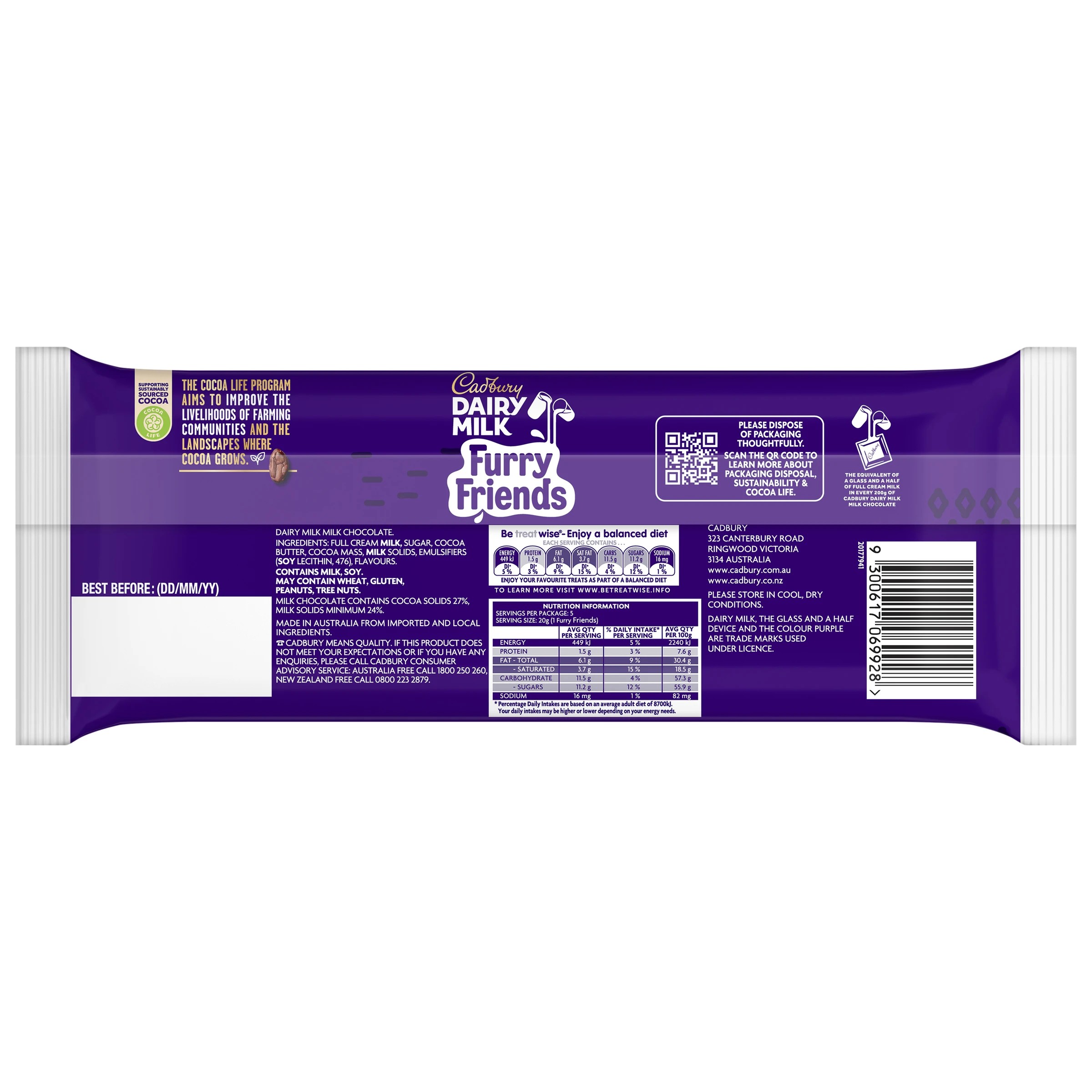 8 5 Piece Cadbury Dairy Milk Furry Friends Milk Chocolate 100g, 8 of 8