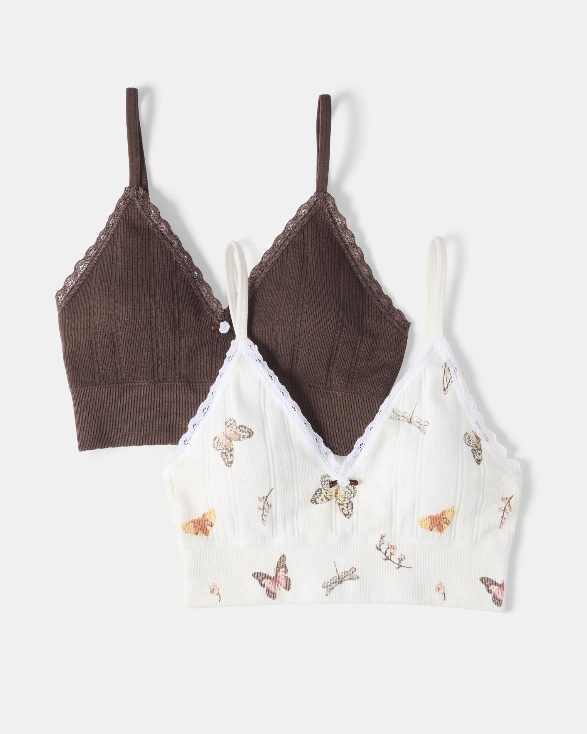 1 2 Pack Seamfree Rib Bralette Butterfly