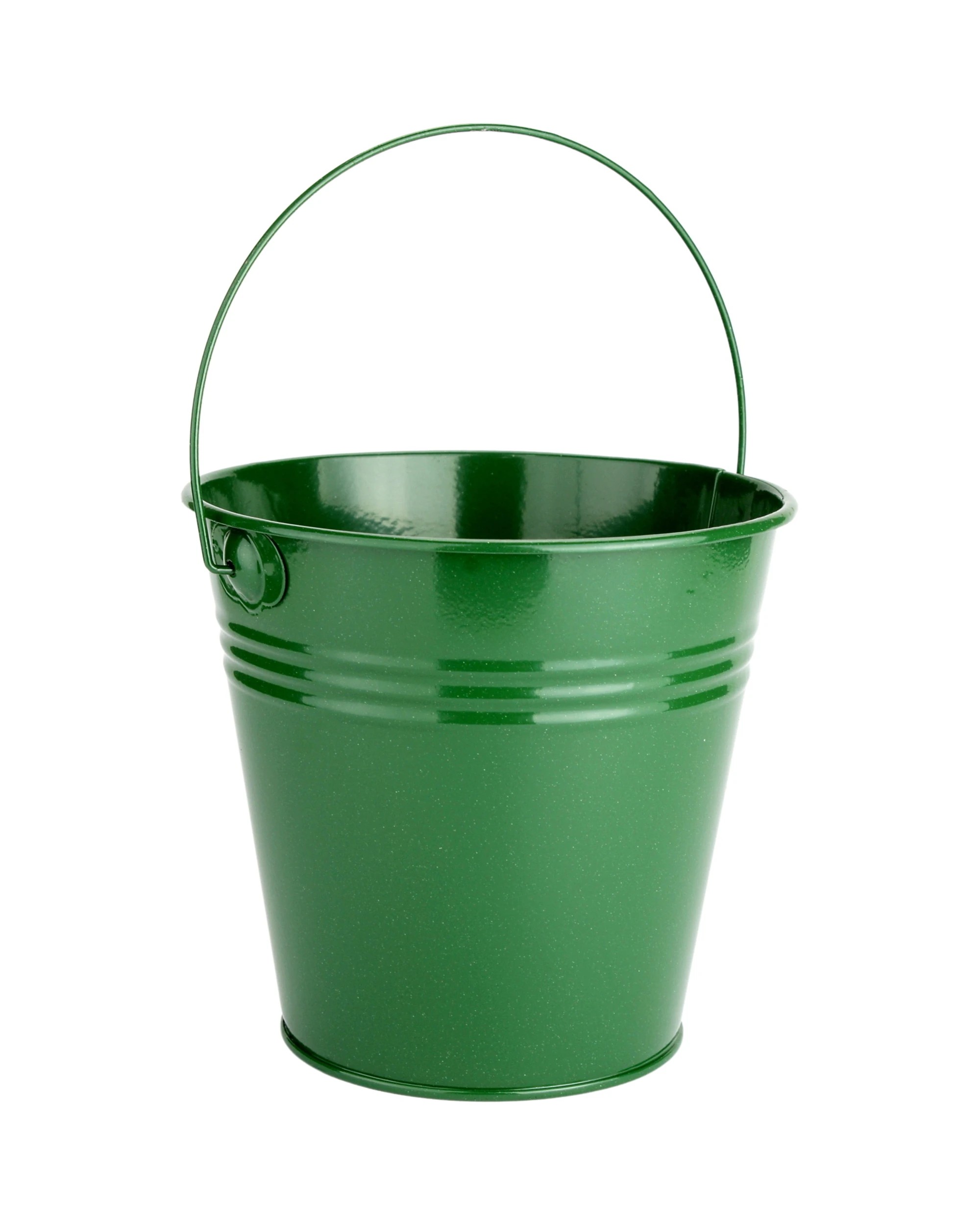 1 Partyrama Green Metal Bucket 12cm - Green, 1 of 1