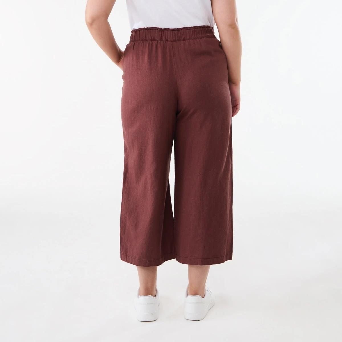 3 Linen Blend Culottes DARK HENNA, 3 of 5