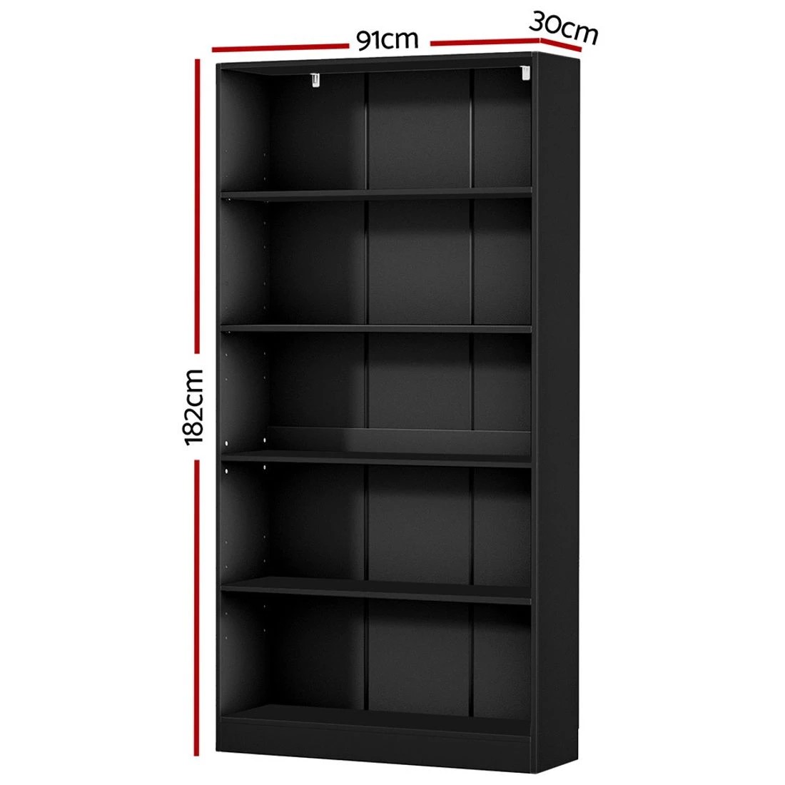4 Artiss Bookshelf 5 Tiers ANTON - Black, 4 of 8