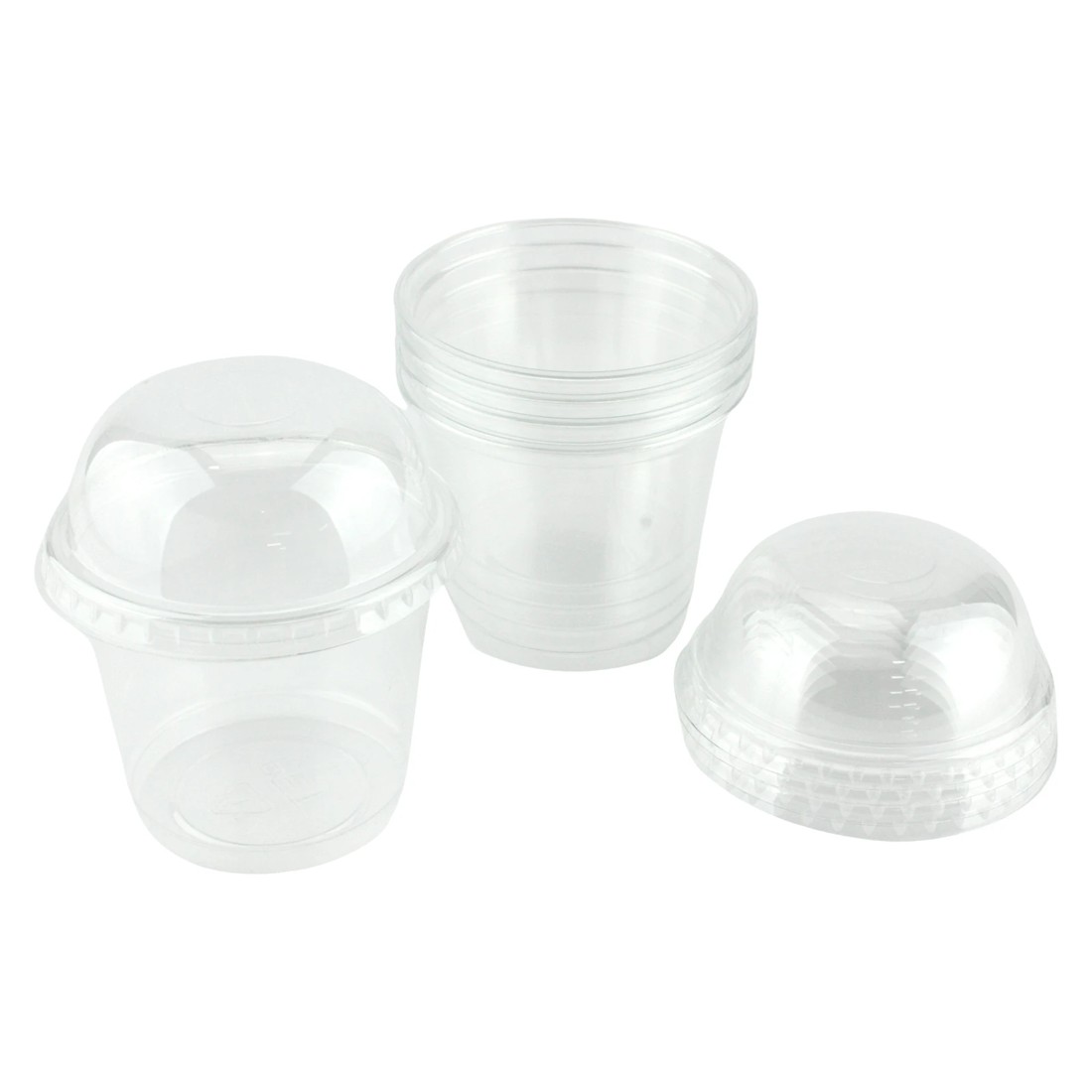 1 Durmaz Clear Snack Cups With Dome Lids 200ml Pack of 5, 1 of 3