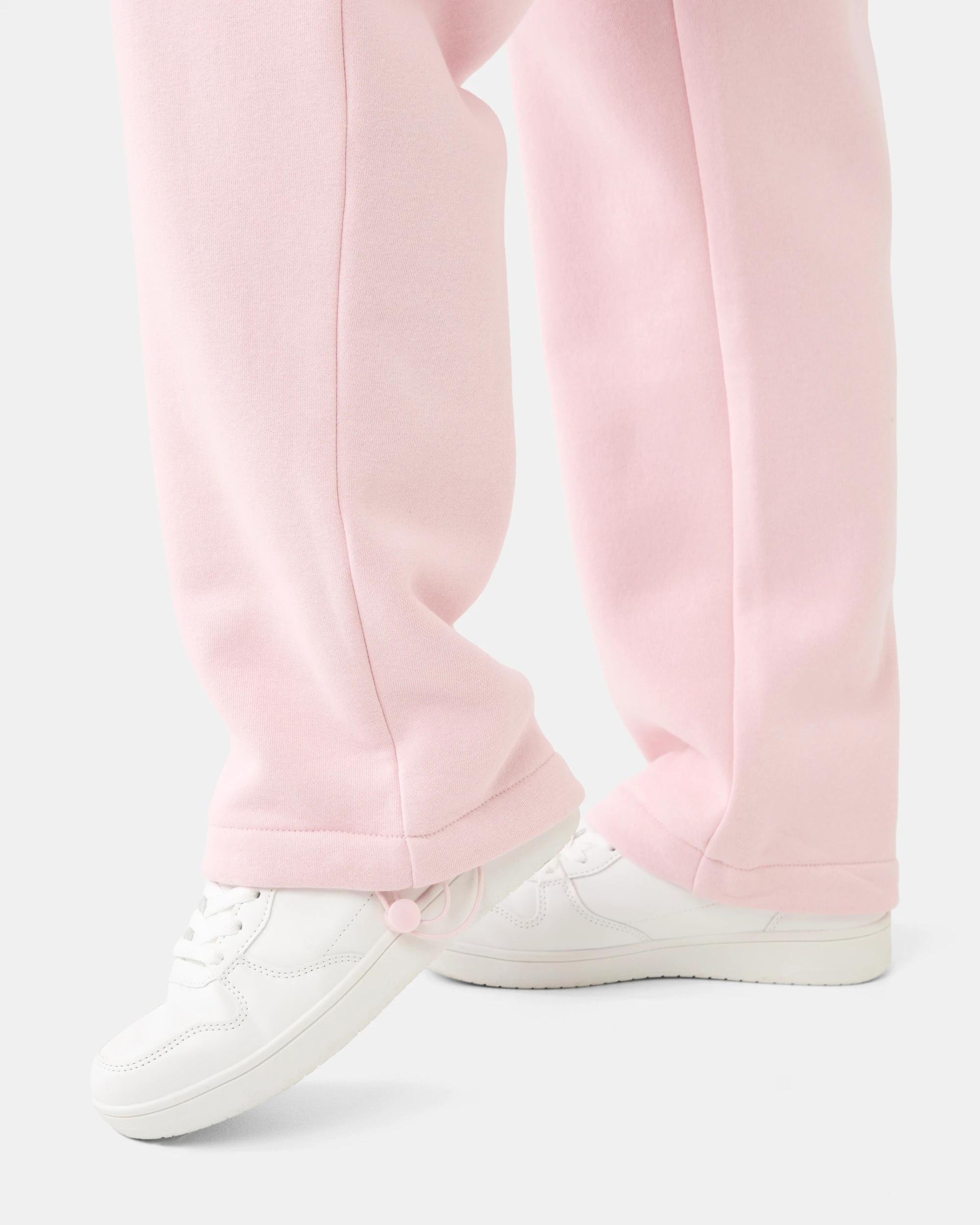 6 Active Womens Wide Leg Fleece Trackpants Aura Pink, 6 of 6