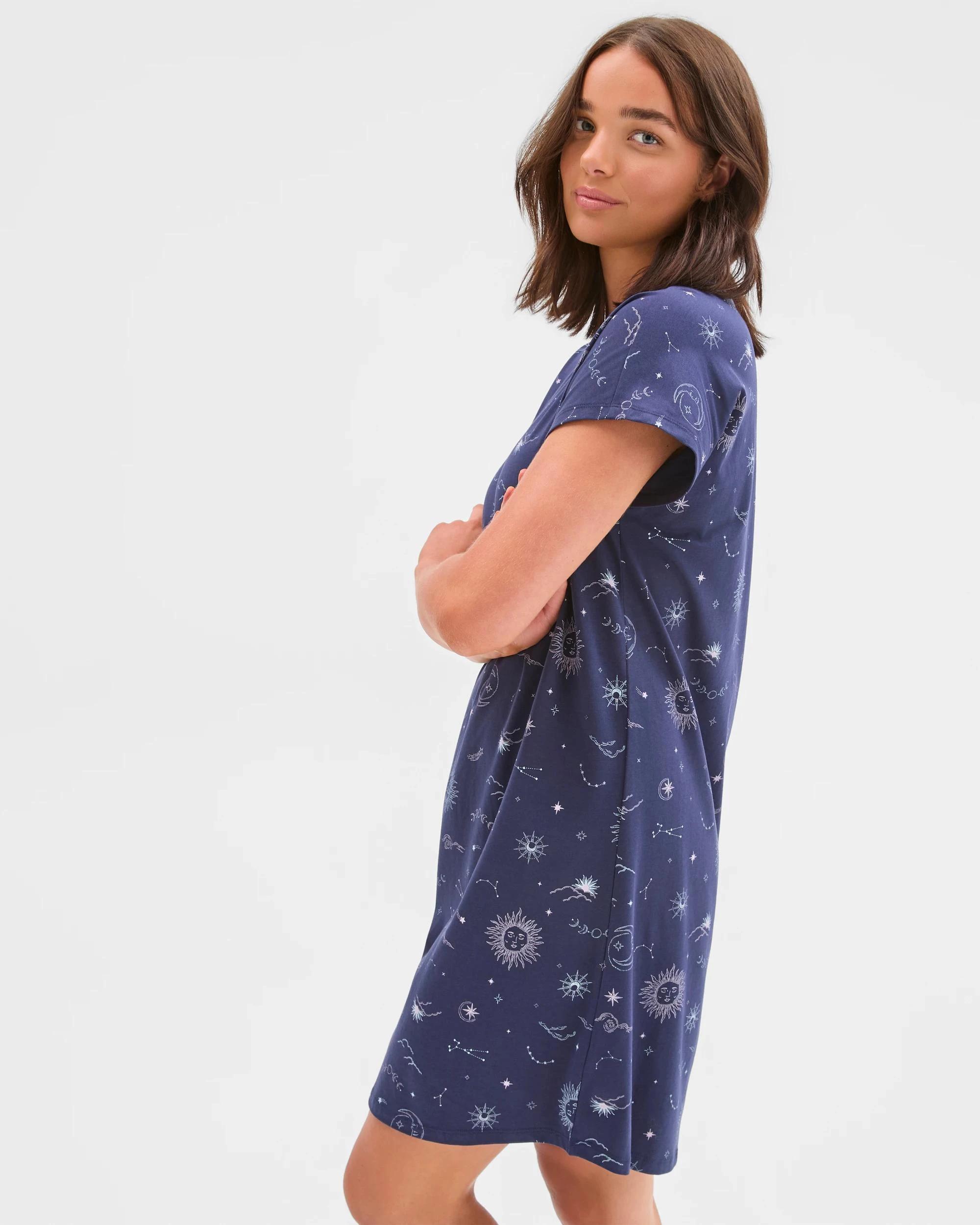 3 Target Woman Australian Cotton Blend T-Shirt Nightie CELESTIAL, 3 of 5