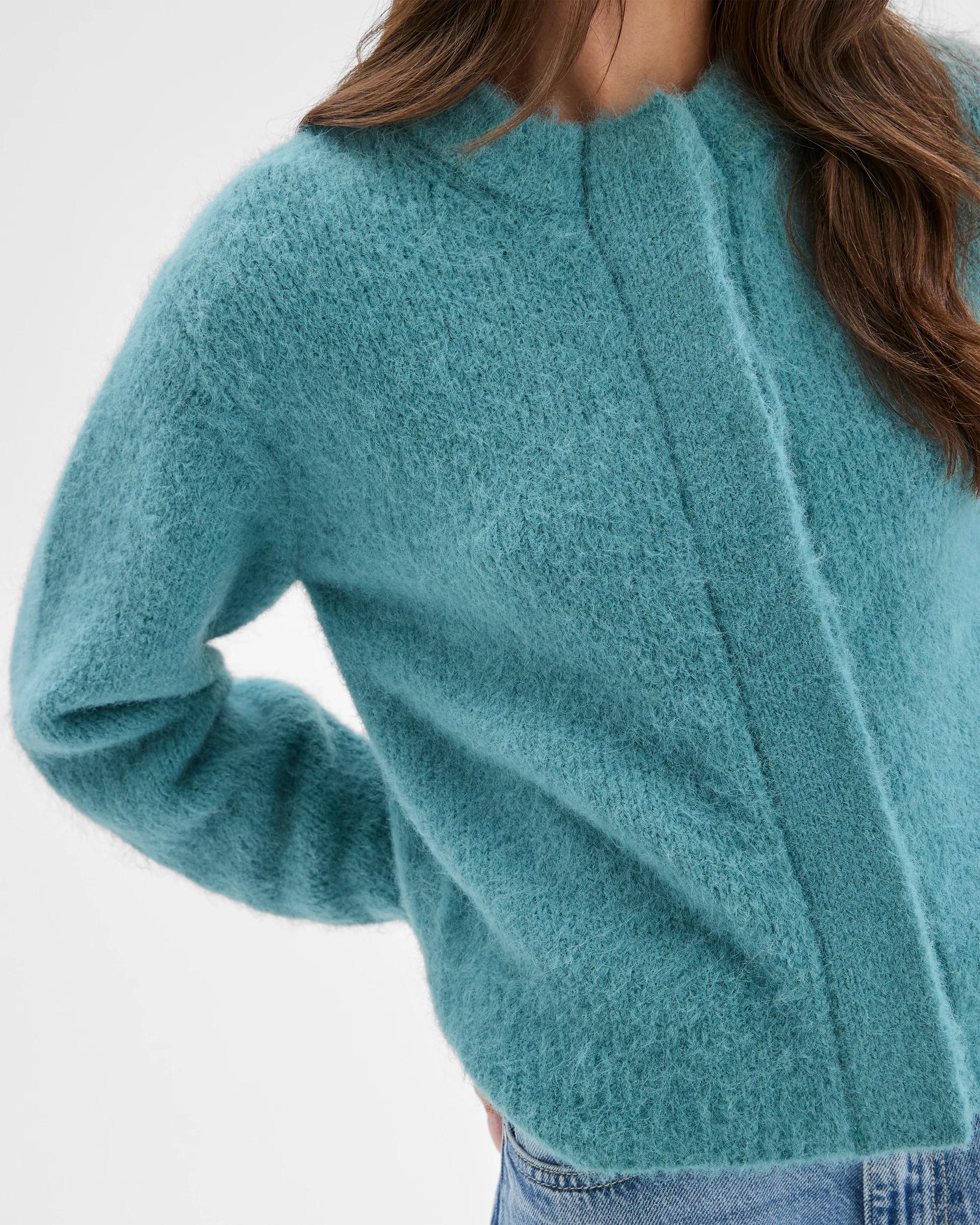 5 Target Petites Plush Knit Cardigan ARCTIC BLUE, 5 of 7