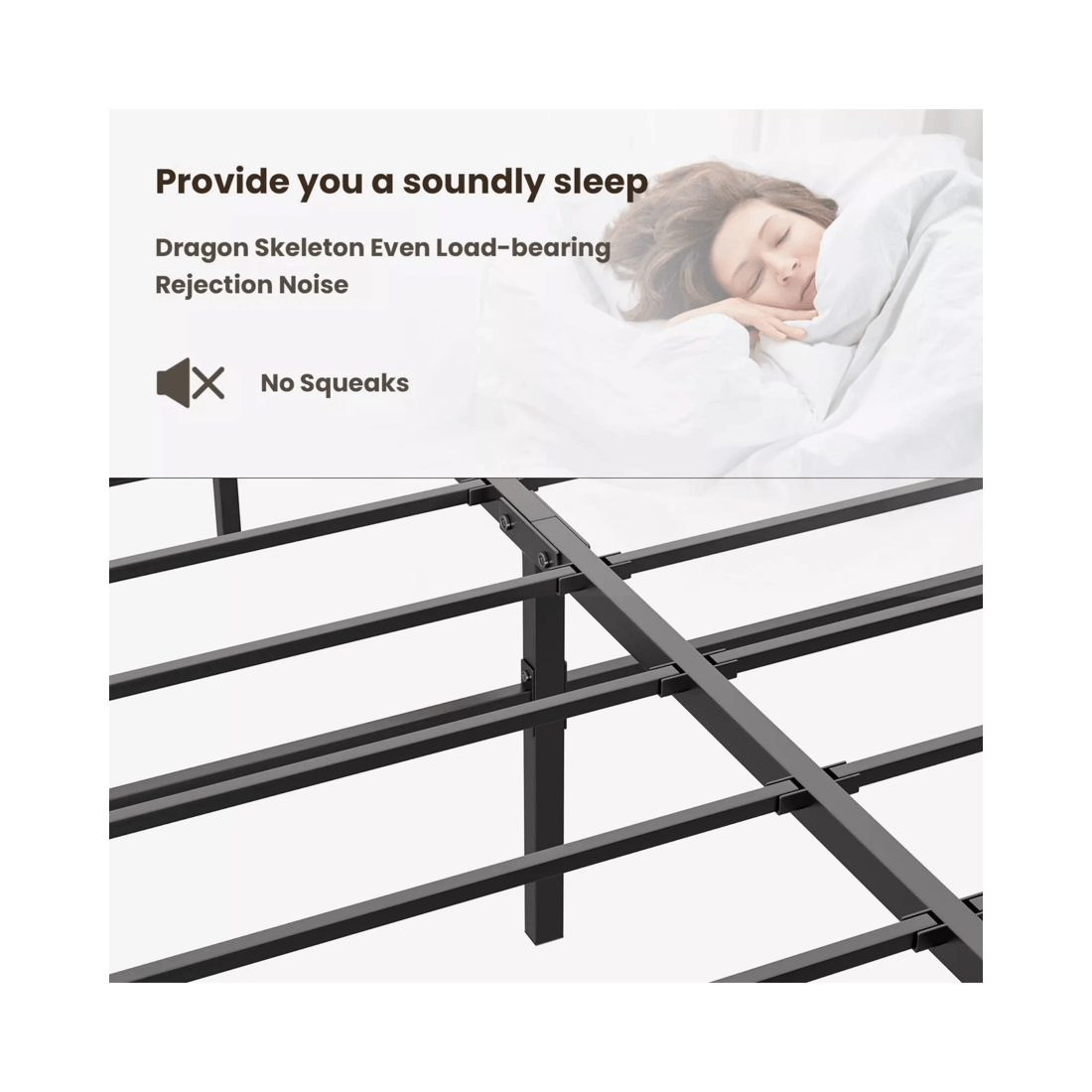4 Advwin Double Metal Bed Frame Black, 4 of 8
