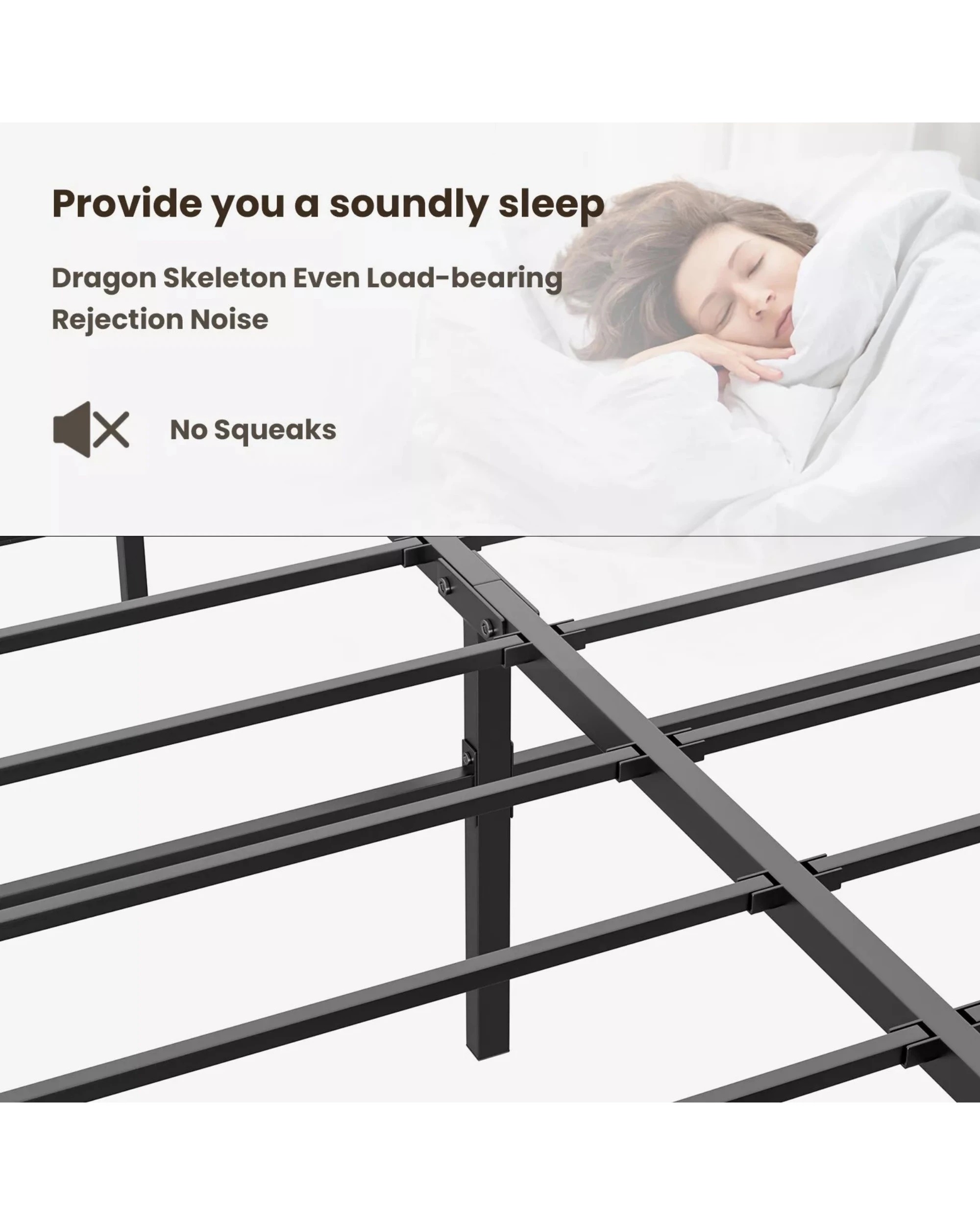 4 Advwin Double Metal Bed Frame Black, 4 of 8