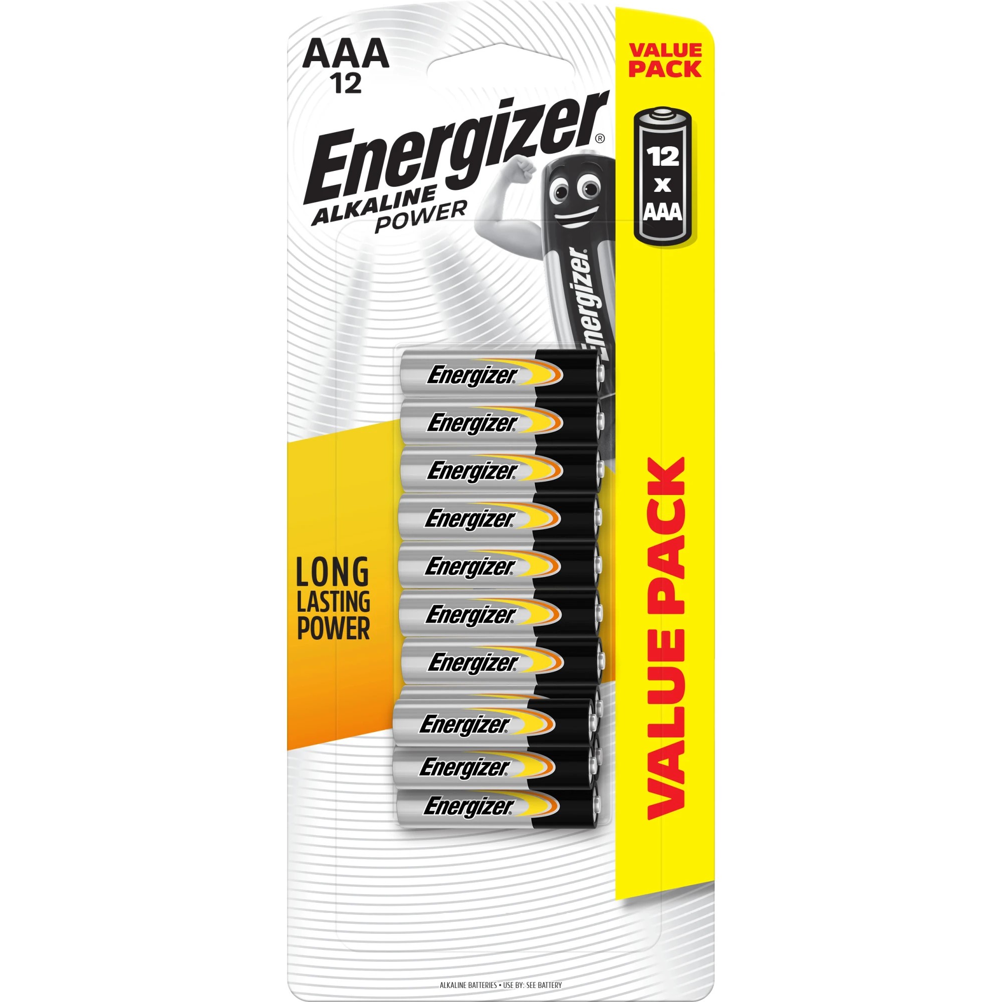 1 12 Pack Energizer Power AAA Alkaline Batteries Value Pack, 1 of 8