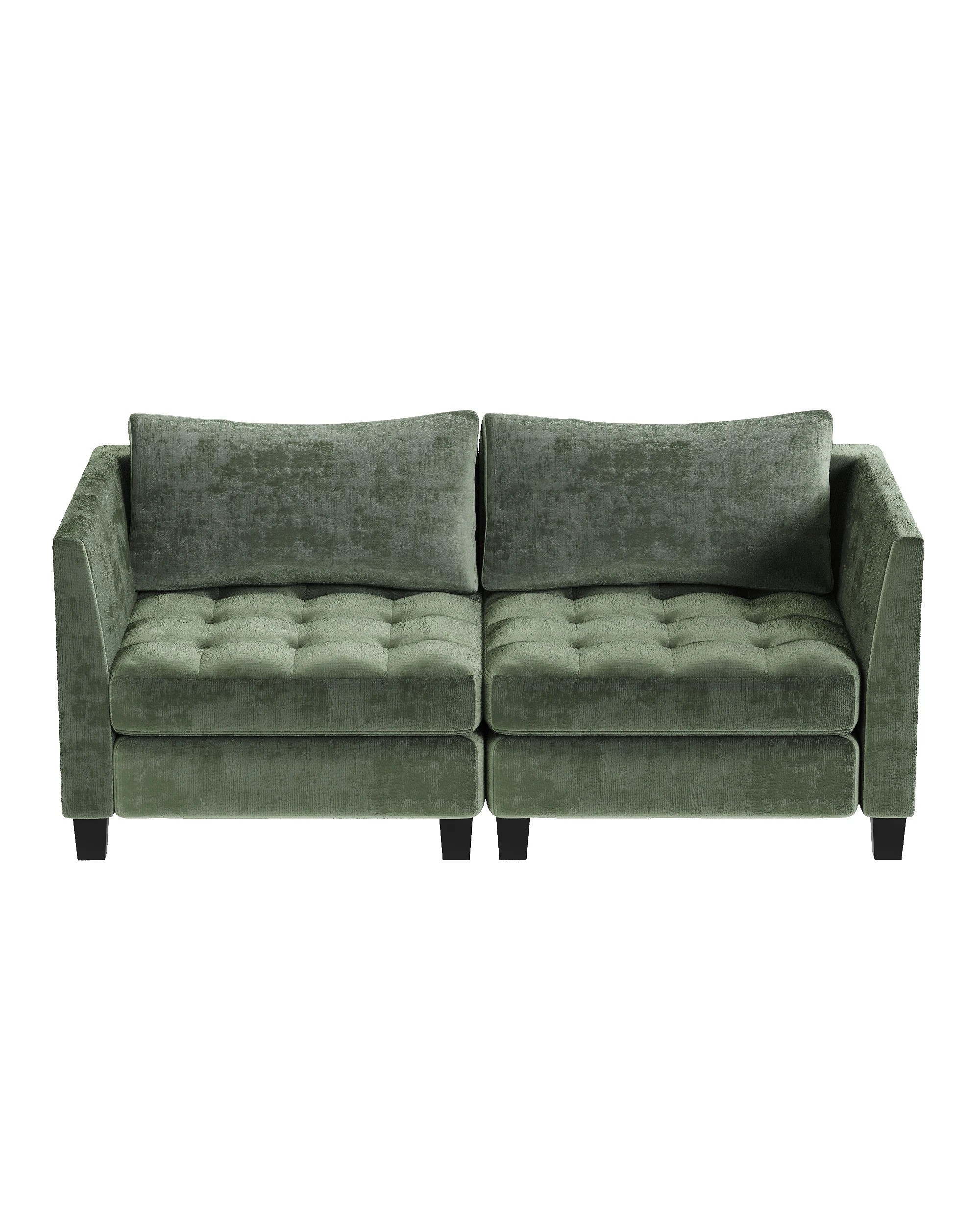 1 Advwin Loveseat Sofa 184cm Chenille Fabric Modern Sectional Couch With Removable Backrest Green, 1 of 7