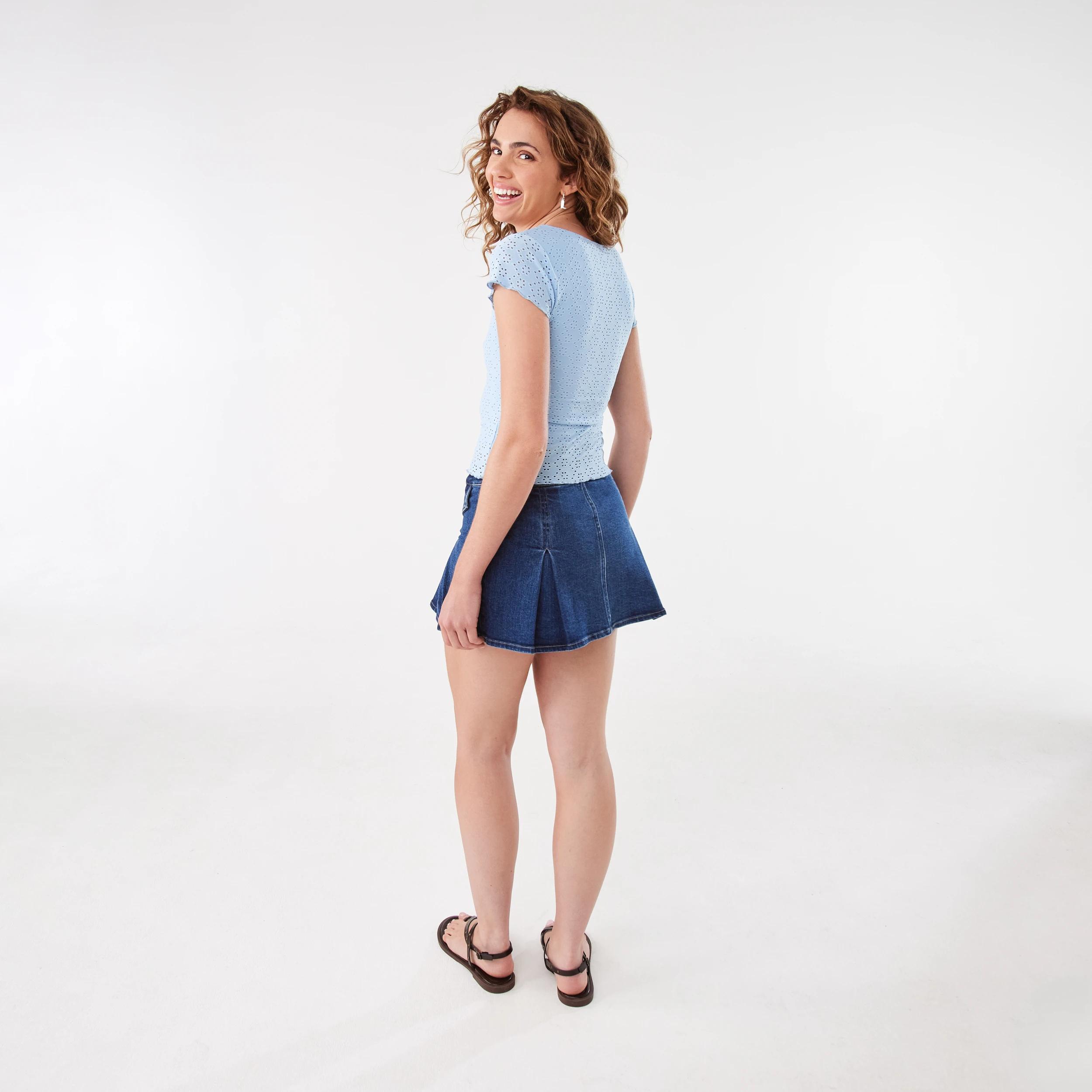 4 Broderie Knit Top Picnic Blu, 4 of 8