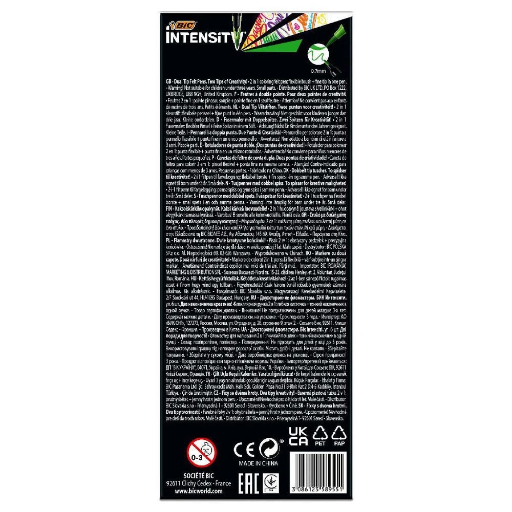 8 BIC Intensity Dual Tip Fineliner Assorted 6 Pack, 8 of 8