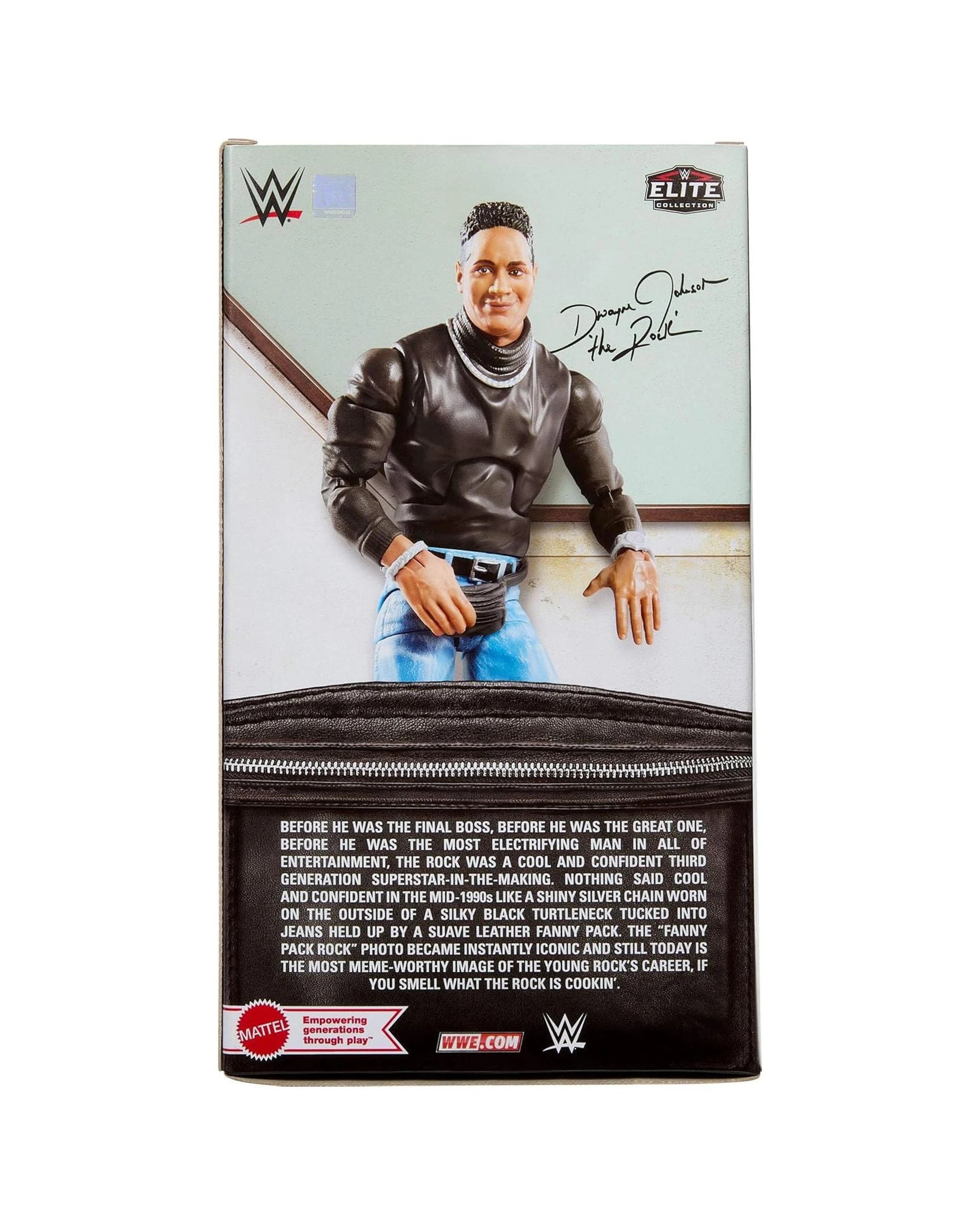 6 WWE Elite Collection The Rock with Fanny Pack Action Figure, 6 of 6
