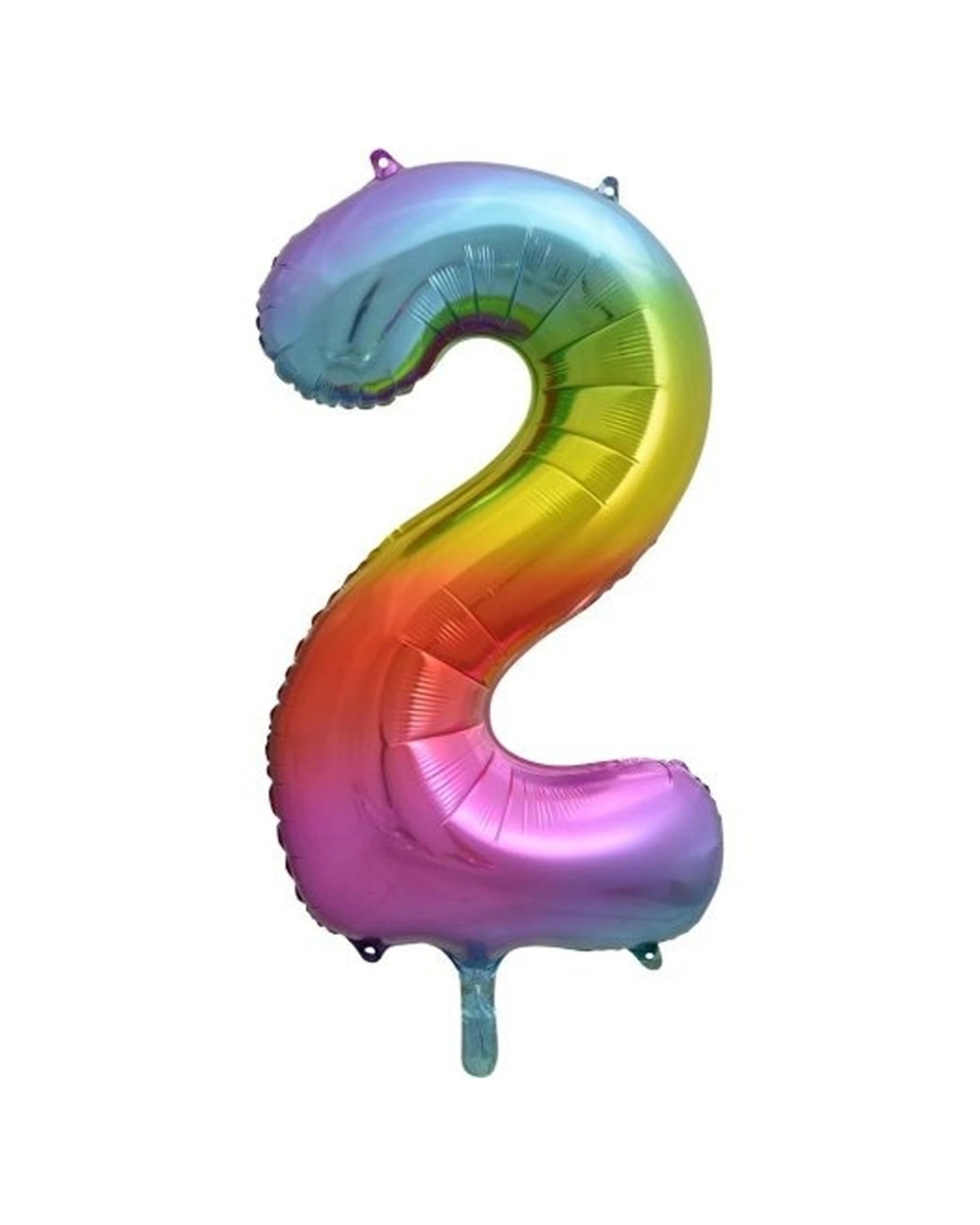 1 Alpen Decrotex Foil Balloon Number 2 Party Decoration 34 Inches Rainbow - Multi, 1 of 1